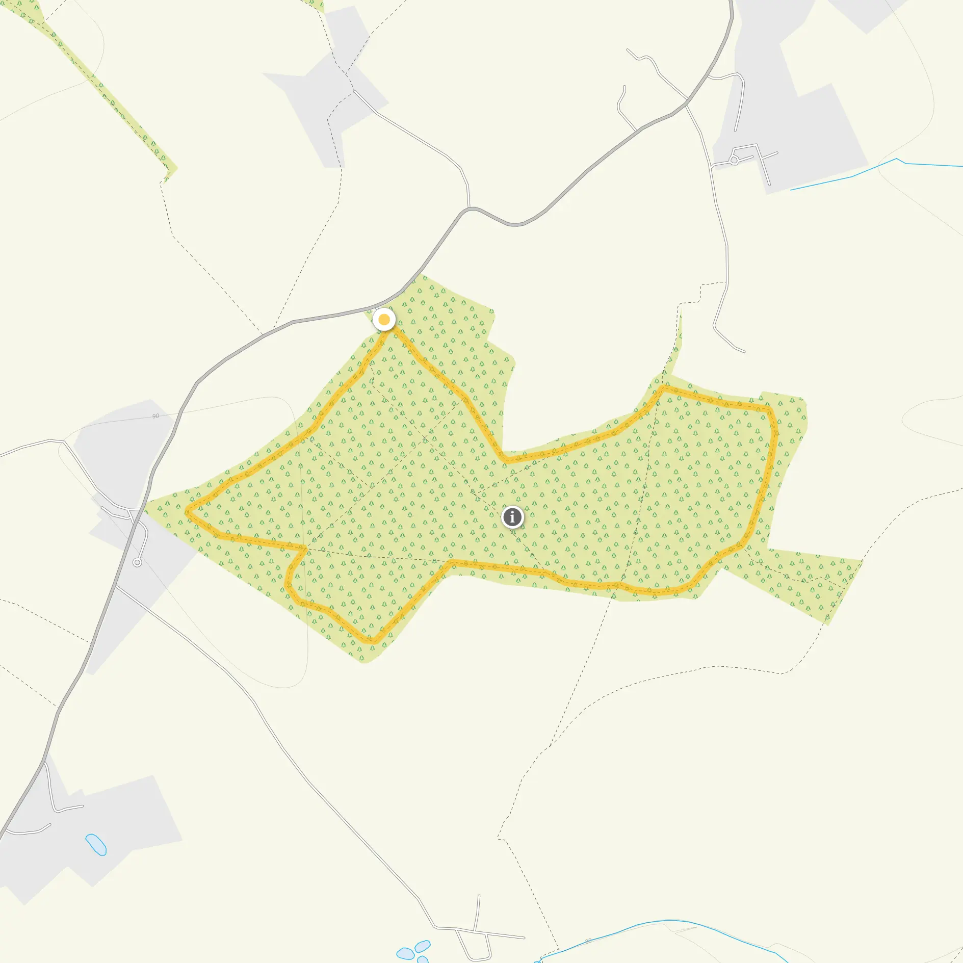 Route map for Garnetts Wood Walk, a 1.5 mile circular walk in Essex