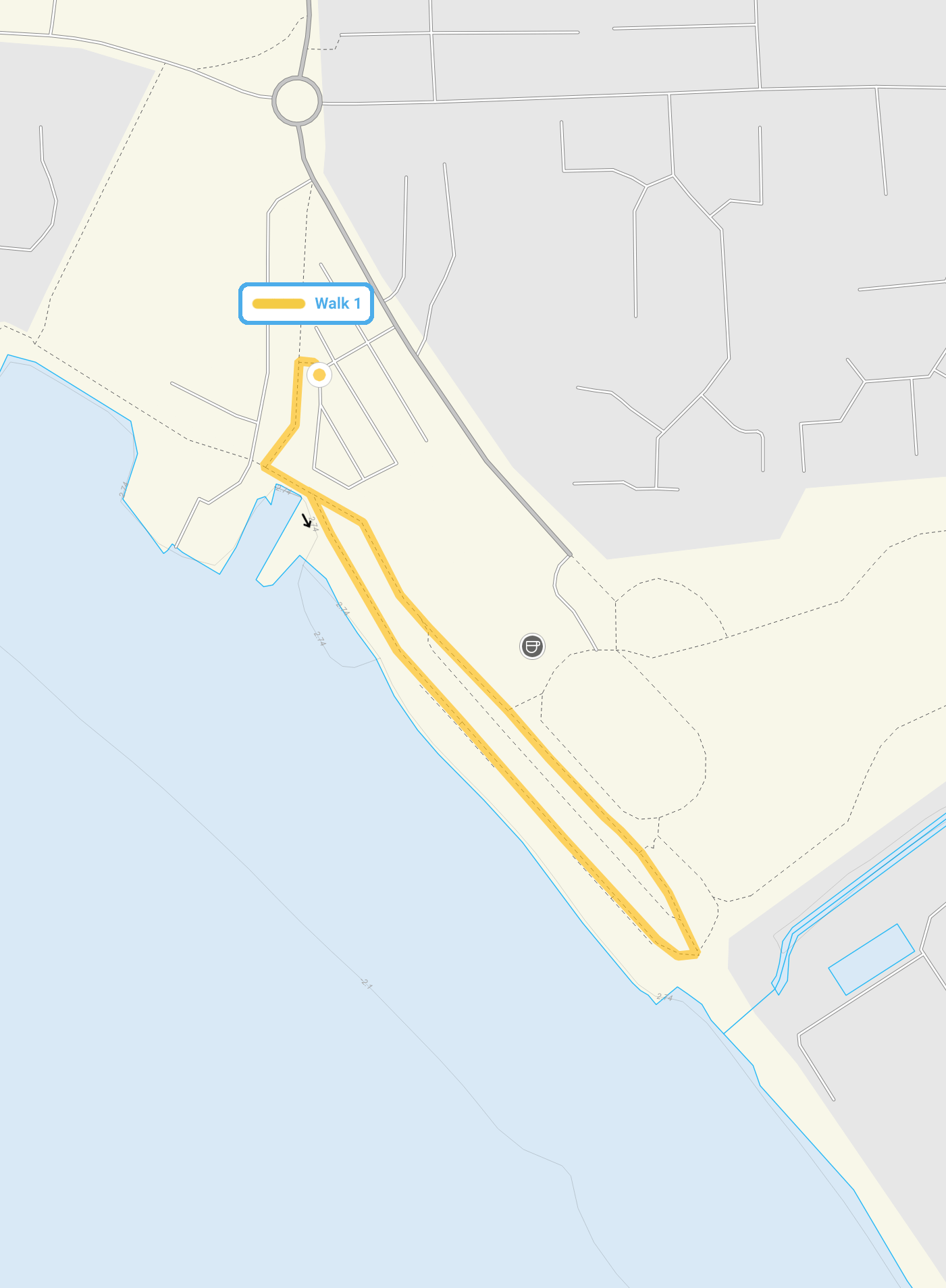 Route map for Grays Walk 1, a 0.5 mile circular walk in Essex