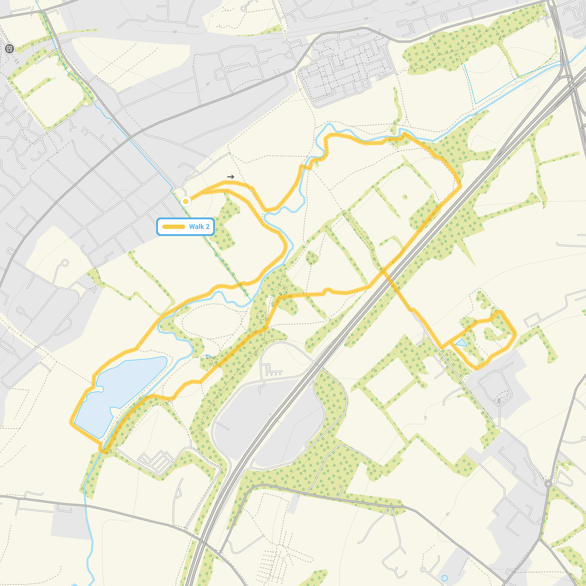 Route map for Roding Valley Walk 2, a 3.75 mile circular walk in Essex