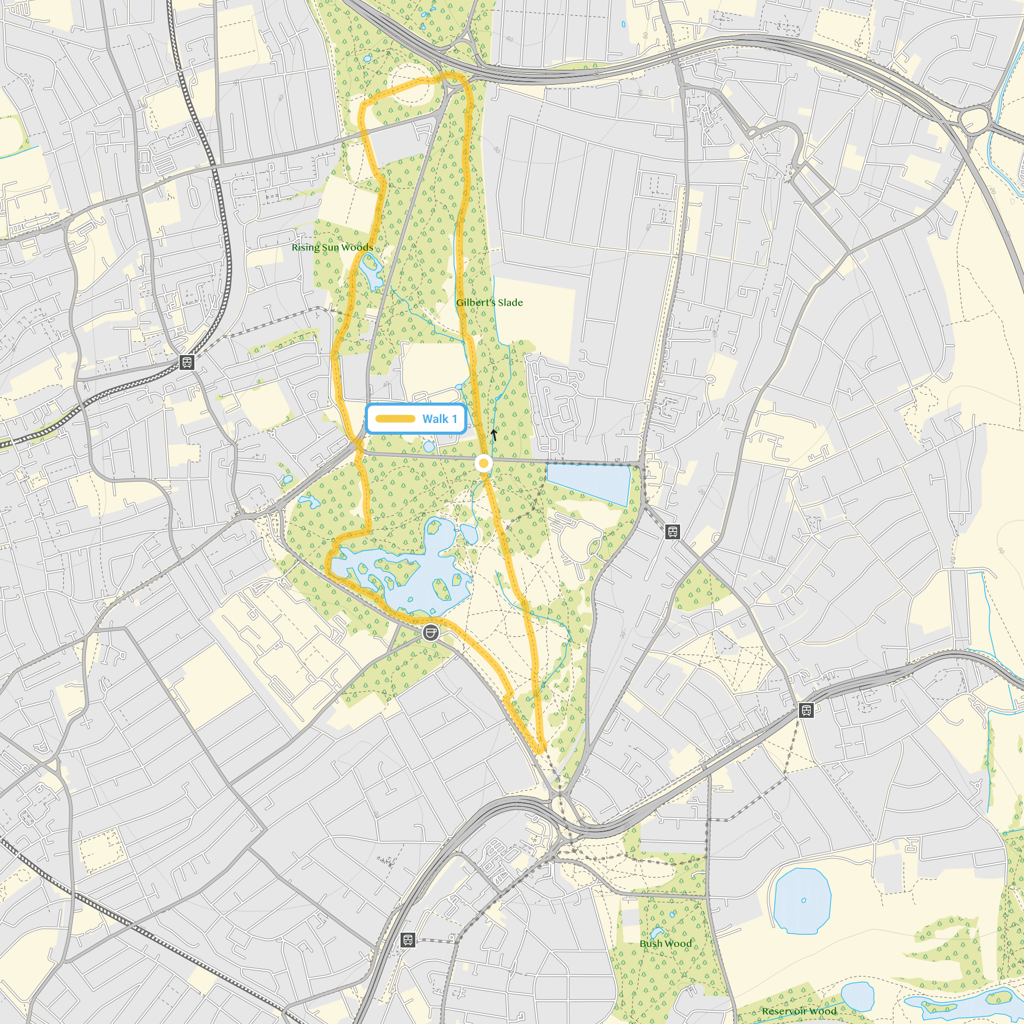 Route map for Snaresbrook Walk, a 3.5 mile circular walk in Essex