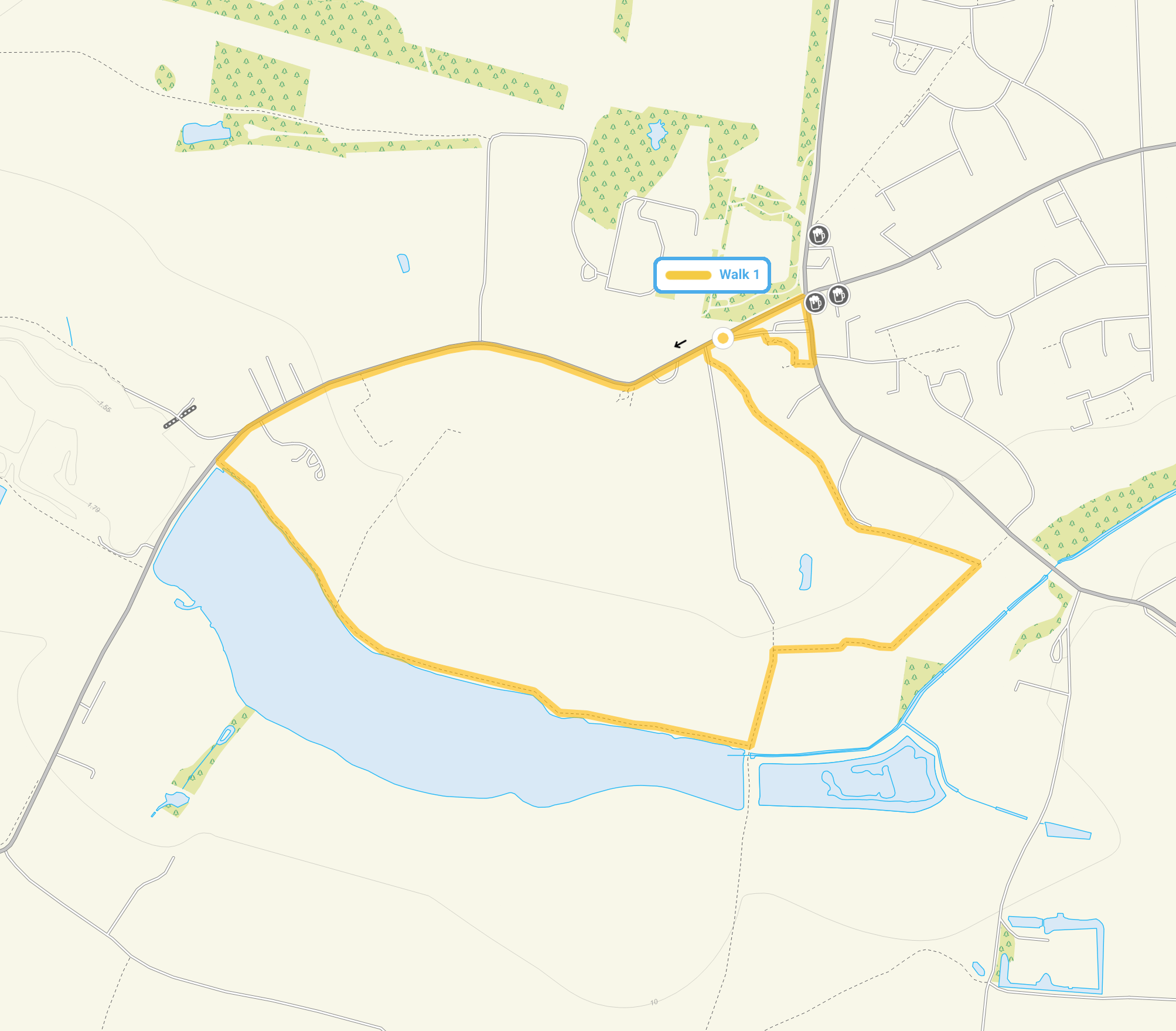 Route map for St Osyth Walk, a 1.75 mile circular walk in Essex