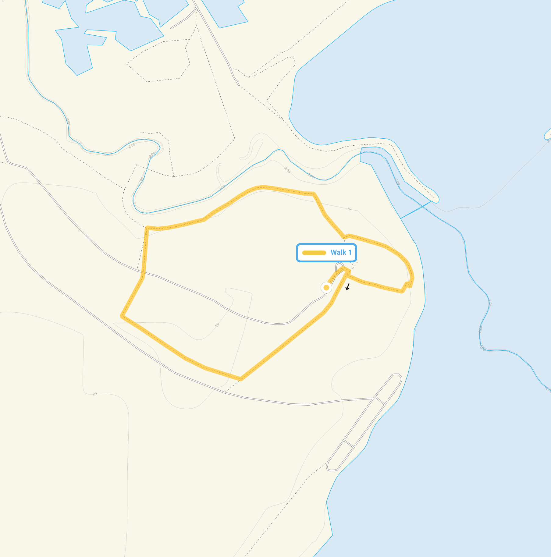 Route map for Thurrock Thameside Walk, a 1.25 mile circular walk in Essex