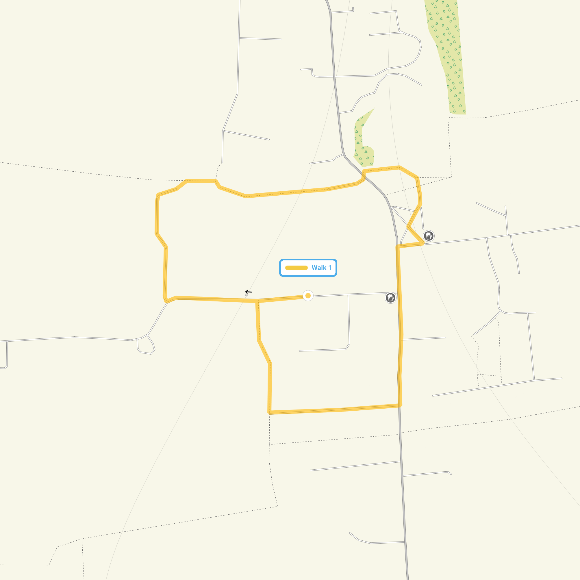 Route map for Tillingham Walk 1, a 0.75 mile circular walk in Essex