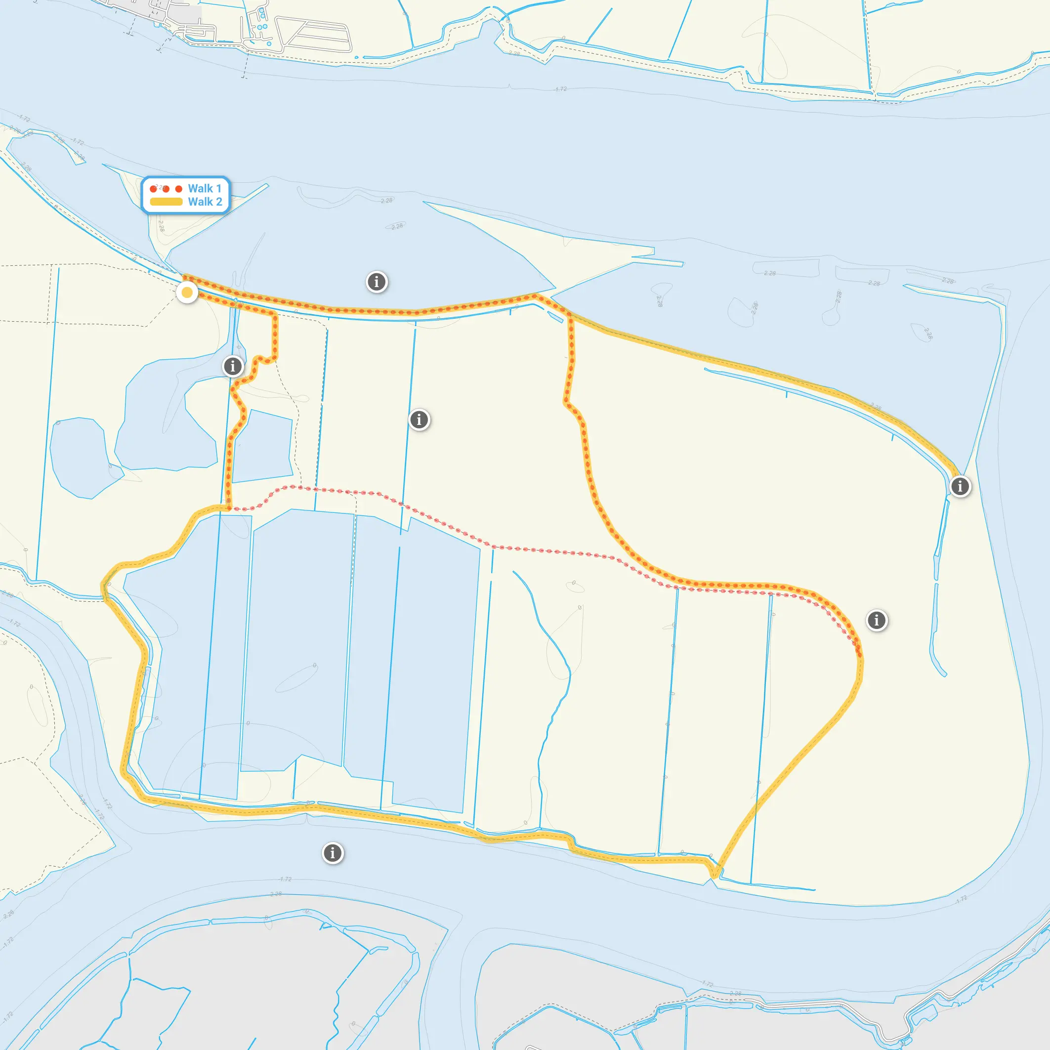 Route map for Wallasea Island Walk 1, a 4.25 mile circular walk in Essex
