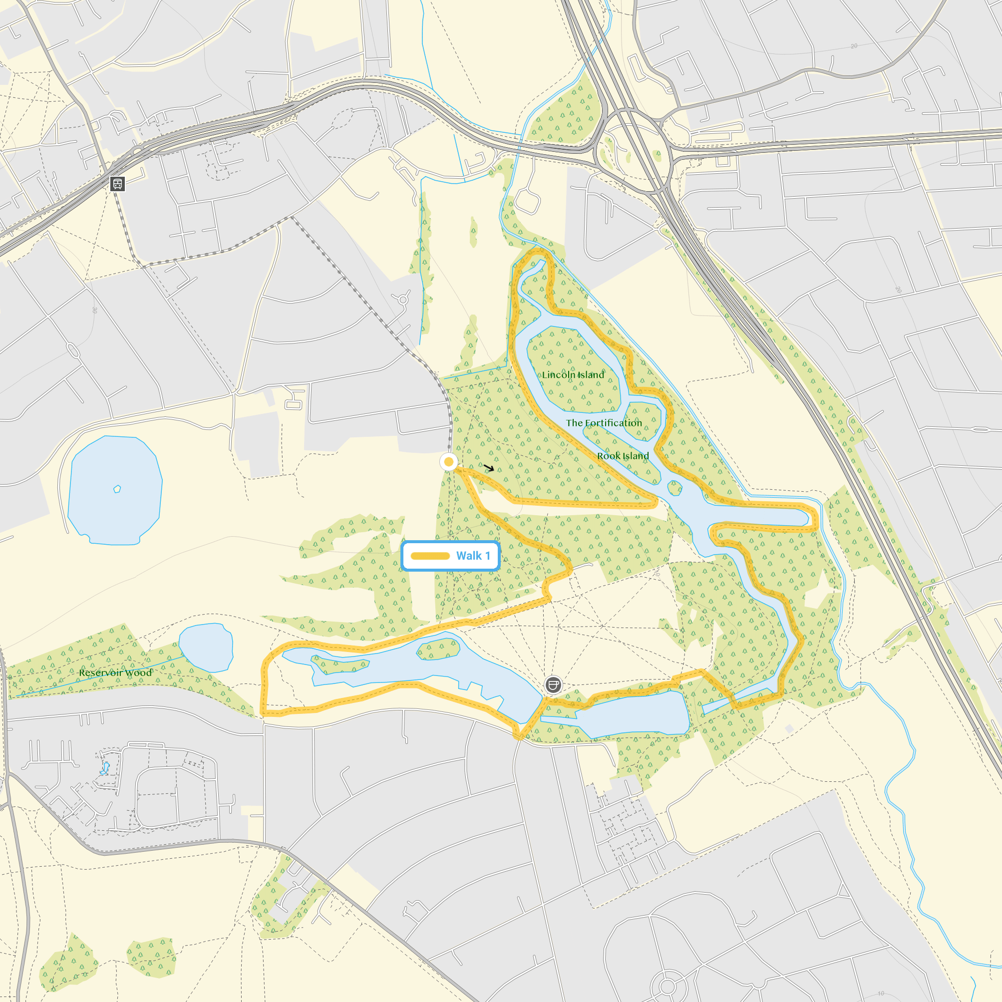 Route map for Wanstead Park Walk, a 3.25 mile circular walk in Essex