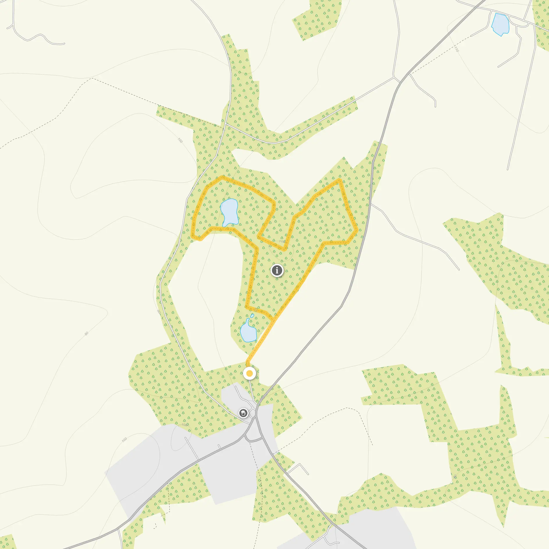Route map for Warley Place Walk, a 1 mile circular walk in Essex