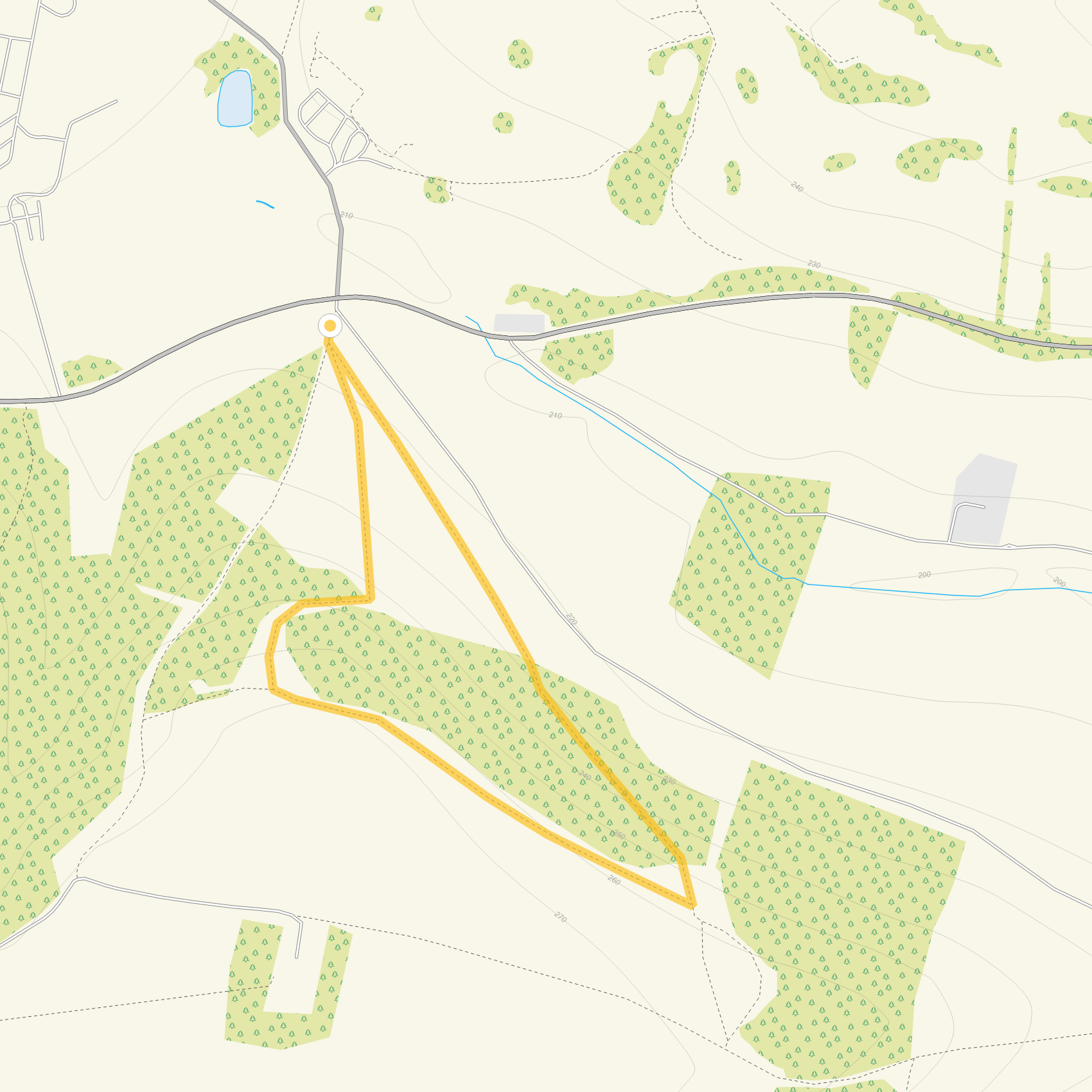 Route map for Barber Wood, a 1.25 mile circular walk in Gloucestershire