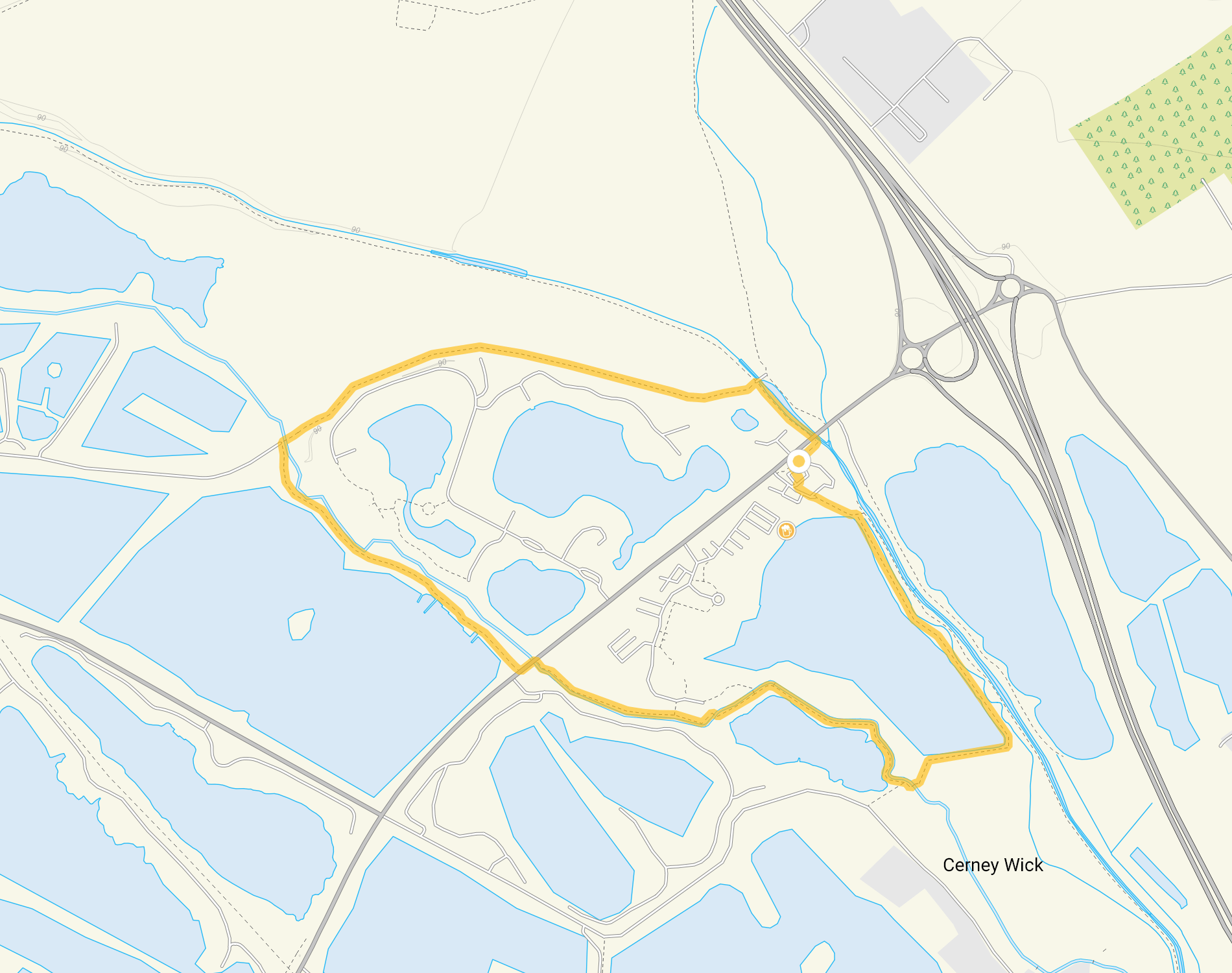 Route map for Cerney Wick Short Walk, a 2 mile circular walk in Gloucestershire