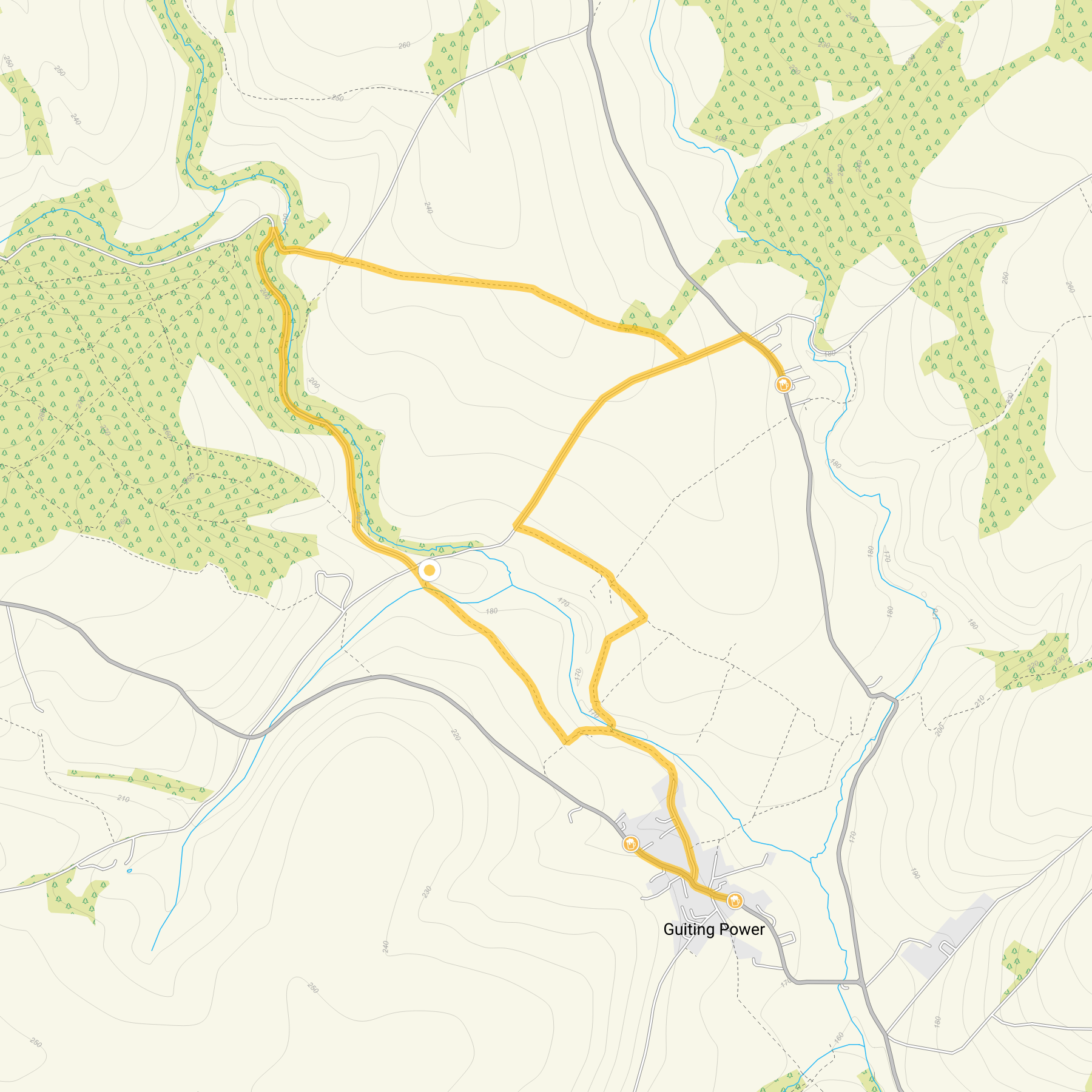 Route map for Guiting Power Walk 4, a 3.75 mile circular walk in Gloucestershire