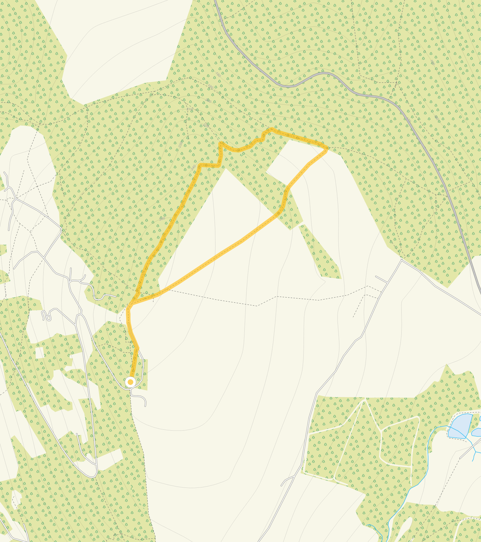 Route map for The Kymin and The Naval Temple, a 1.25 mile circular walk in Gloucestershire