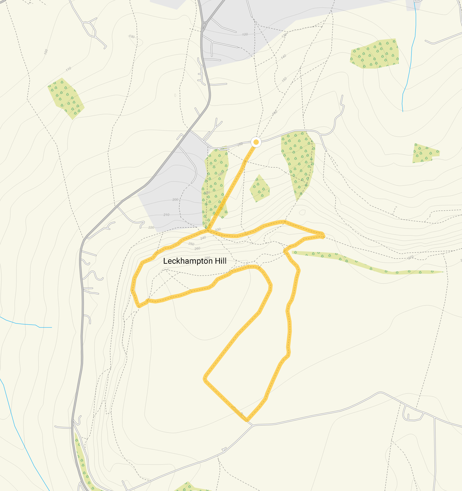 Expanded route map for Leckhampton Hill