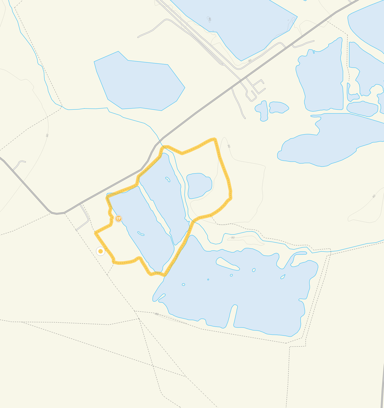 Route map for Lower Moor Farm Walk 1, a 1 mile circular walk in Gloucestershire