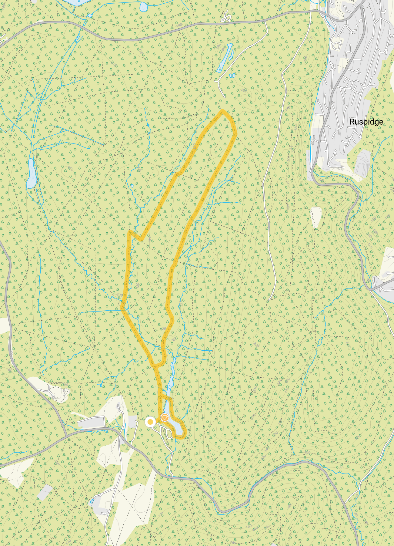 Route map for Mallards Pike Walk 2, a 4 mile circular walk in Gloucestershire