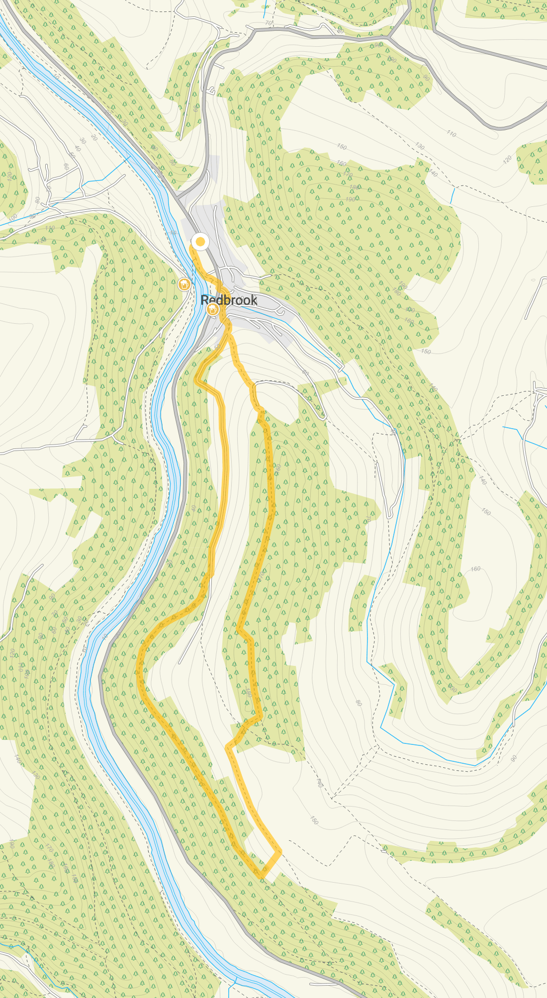 Route map for Rwdbrrok Loop, a 3.75 mile circular walk in Gloucestershire
