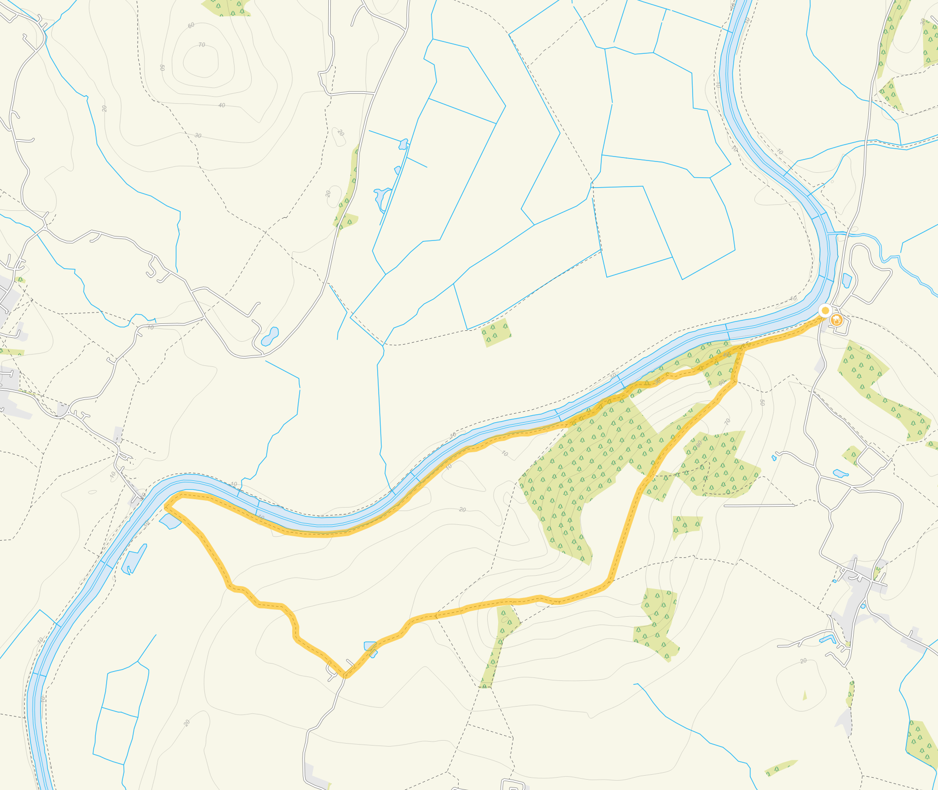 Route map for Sandhurst Hill Walk, a 4.25 mile circular walk in Gloucestershire
