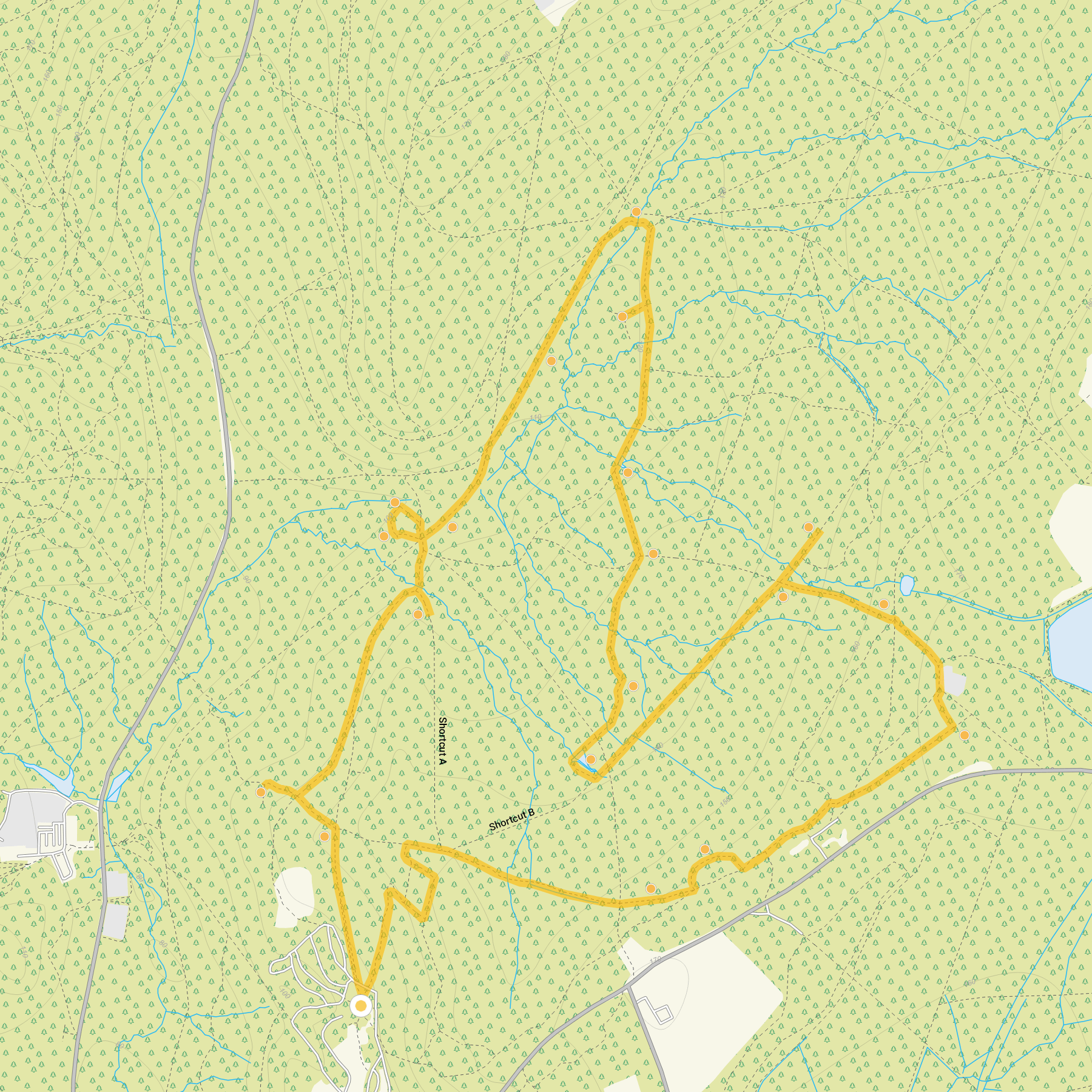 Route map for Forest of Dean Sculpture Trail Walk, a 4.25 mile circular walk in Gloucestershire
