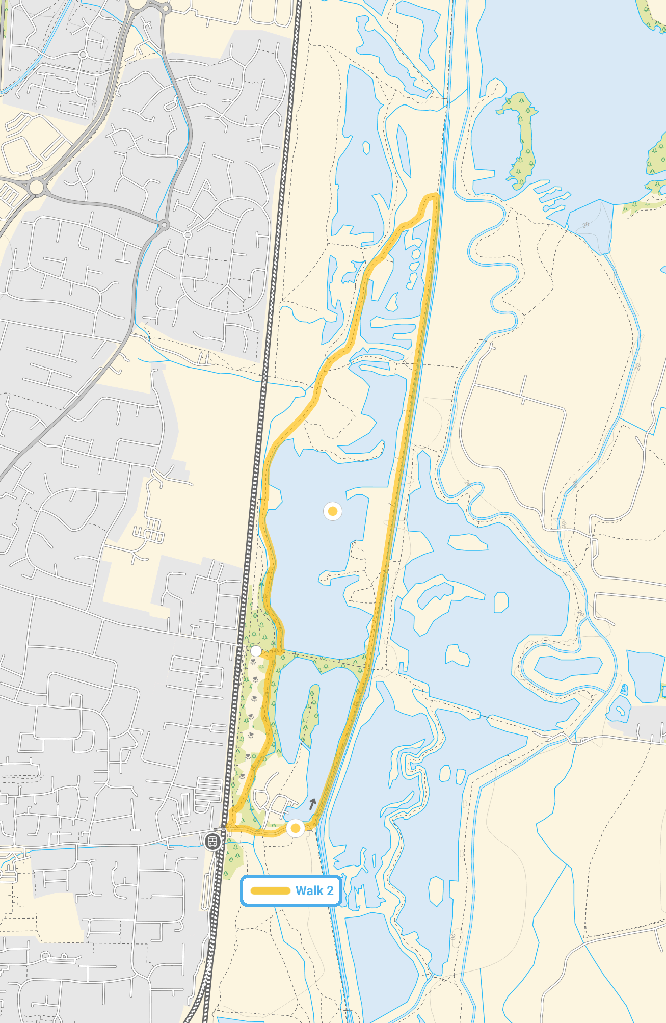 Route map for Cheshunt Walk 2, a 2.75 mile circular walk in Hertfordshire