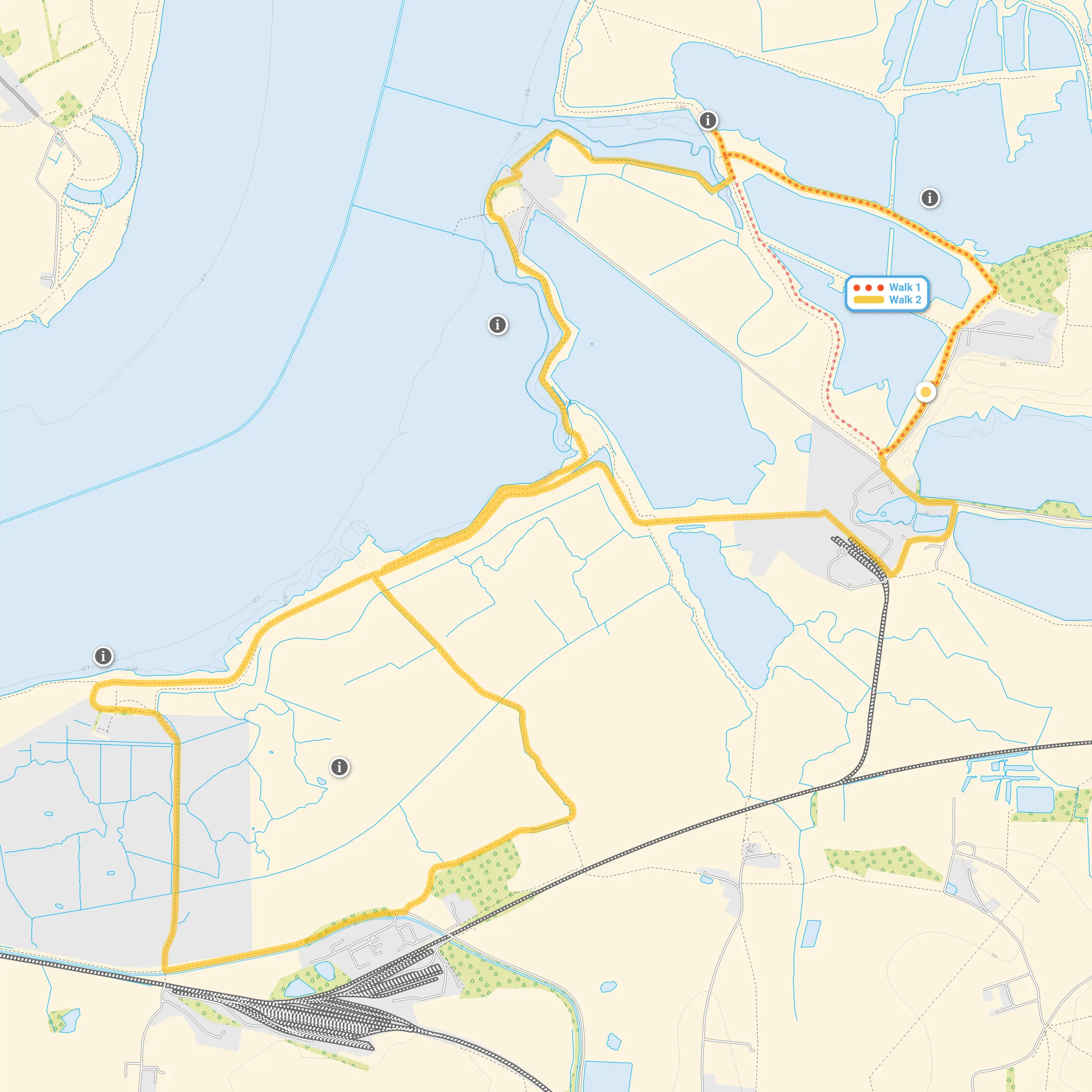 Route map for Cliffe Pools Walk 1, a 2.25 mile circular walk in Kent
