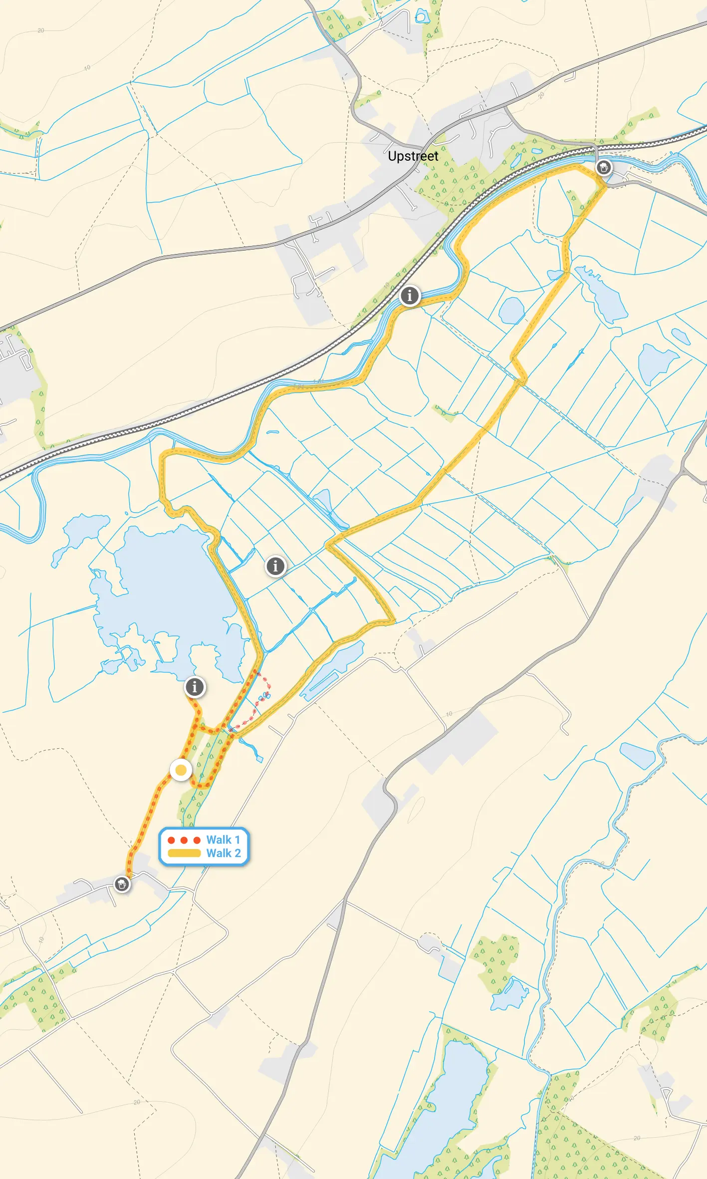 Route map for Stodmarsh Nature Reserve Walk 1, a 1.5 mile circular walk in Kent