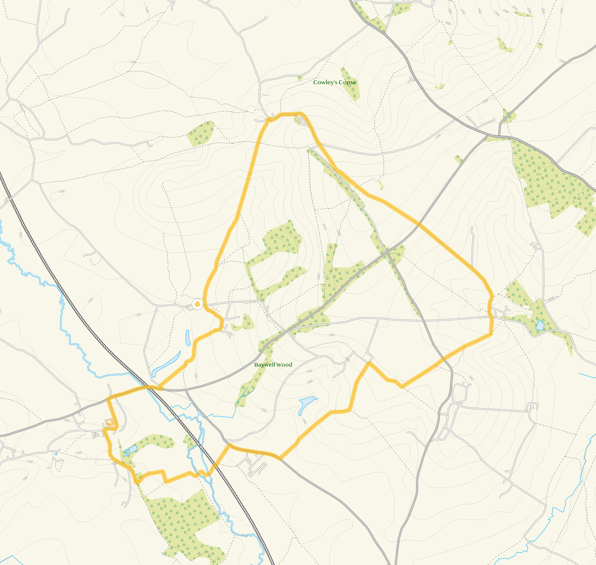 Route map for Adlestrop Walk 4, an 8 mile circular walk in Oxfordshire