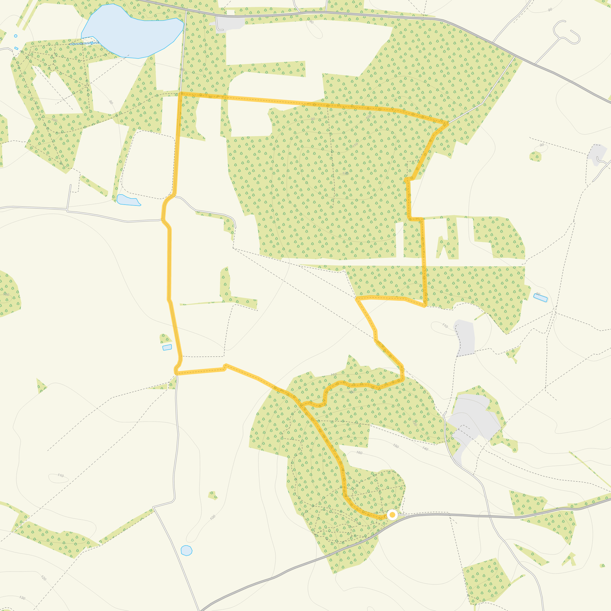 Route map for Badbury Hill Walk 3, a 4.5 mile circular walk in Oxfordshire