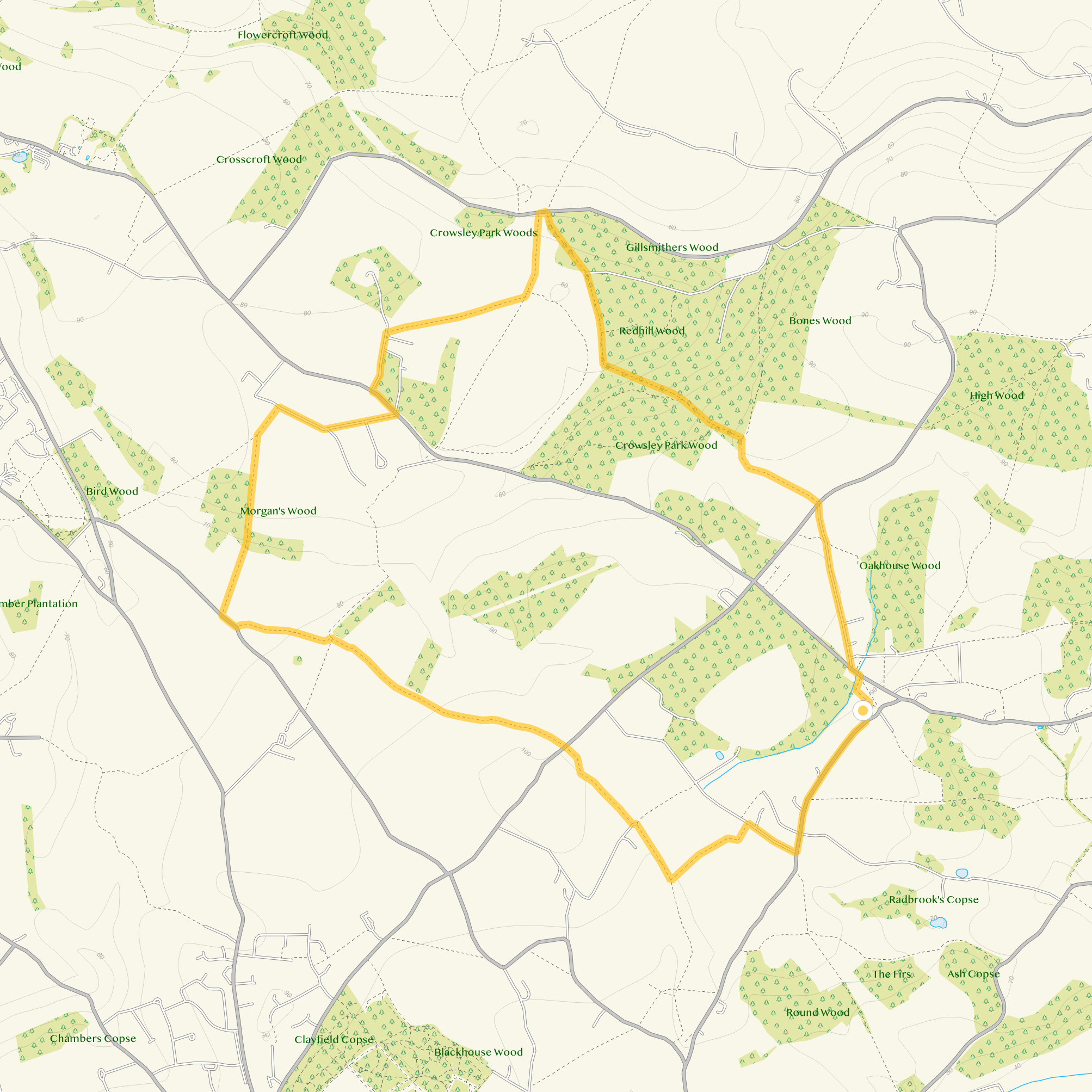 Route map for Binfield Heath Walk 2, a 5.25 mile circular walk in Oxfordshire