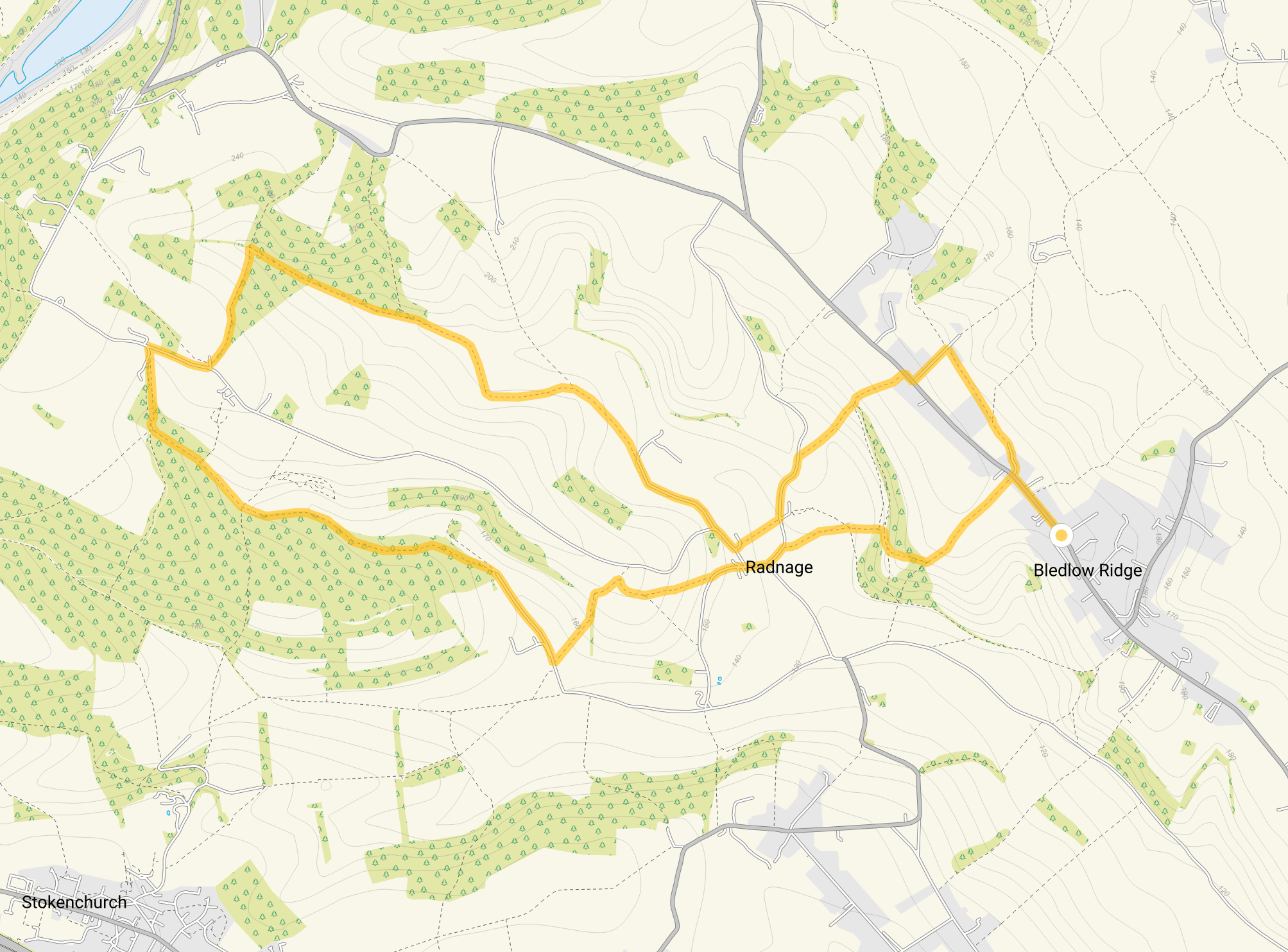 Route map for Bledlow Ridge Walk 3, a 6.25 mile circular walk in Oxfordshire