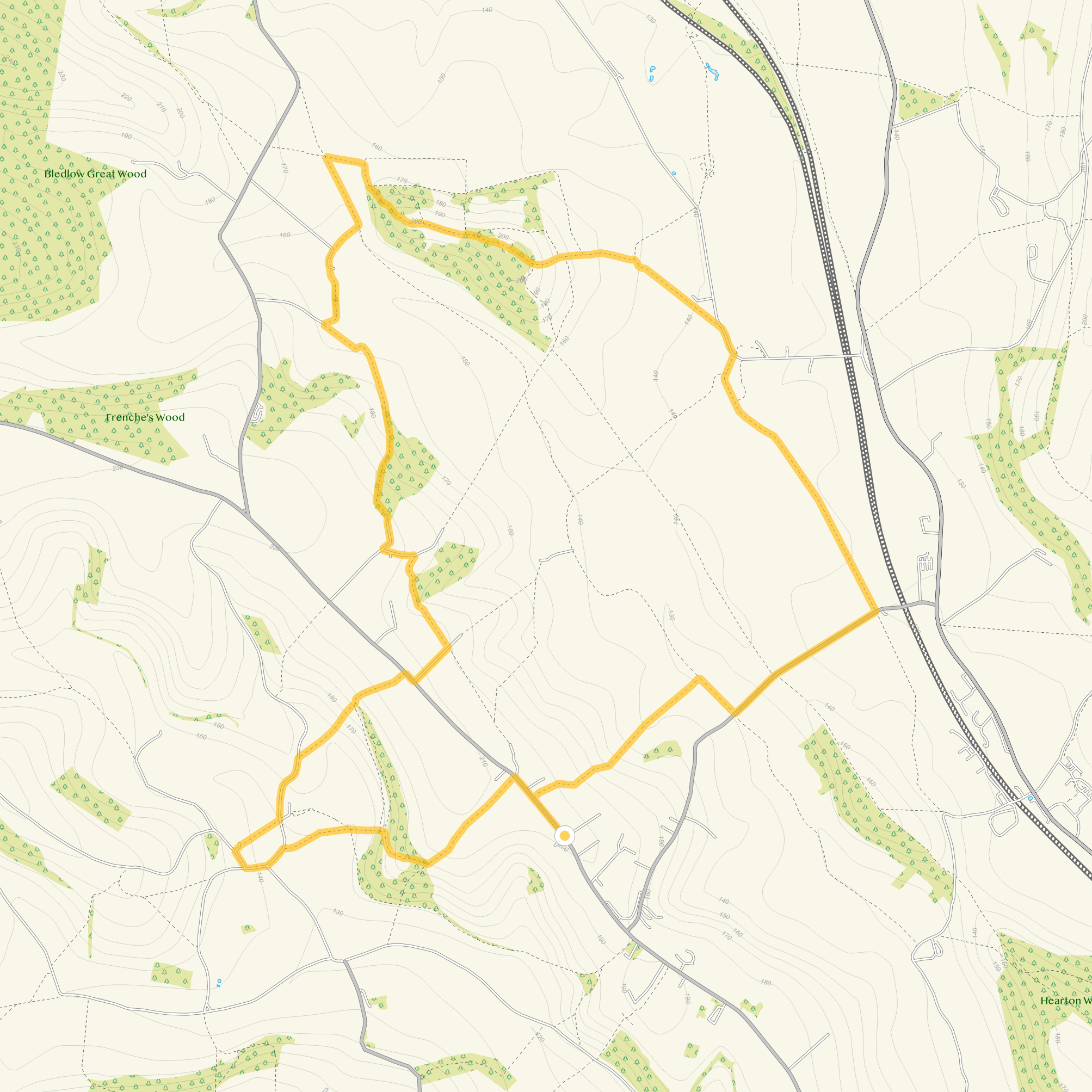 Route map for Bledlow Ridge Walk 4, a 6.5 mile circular walk in Oxfordshire