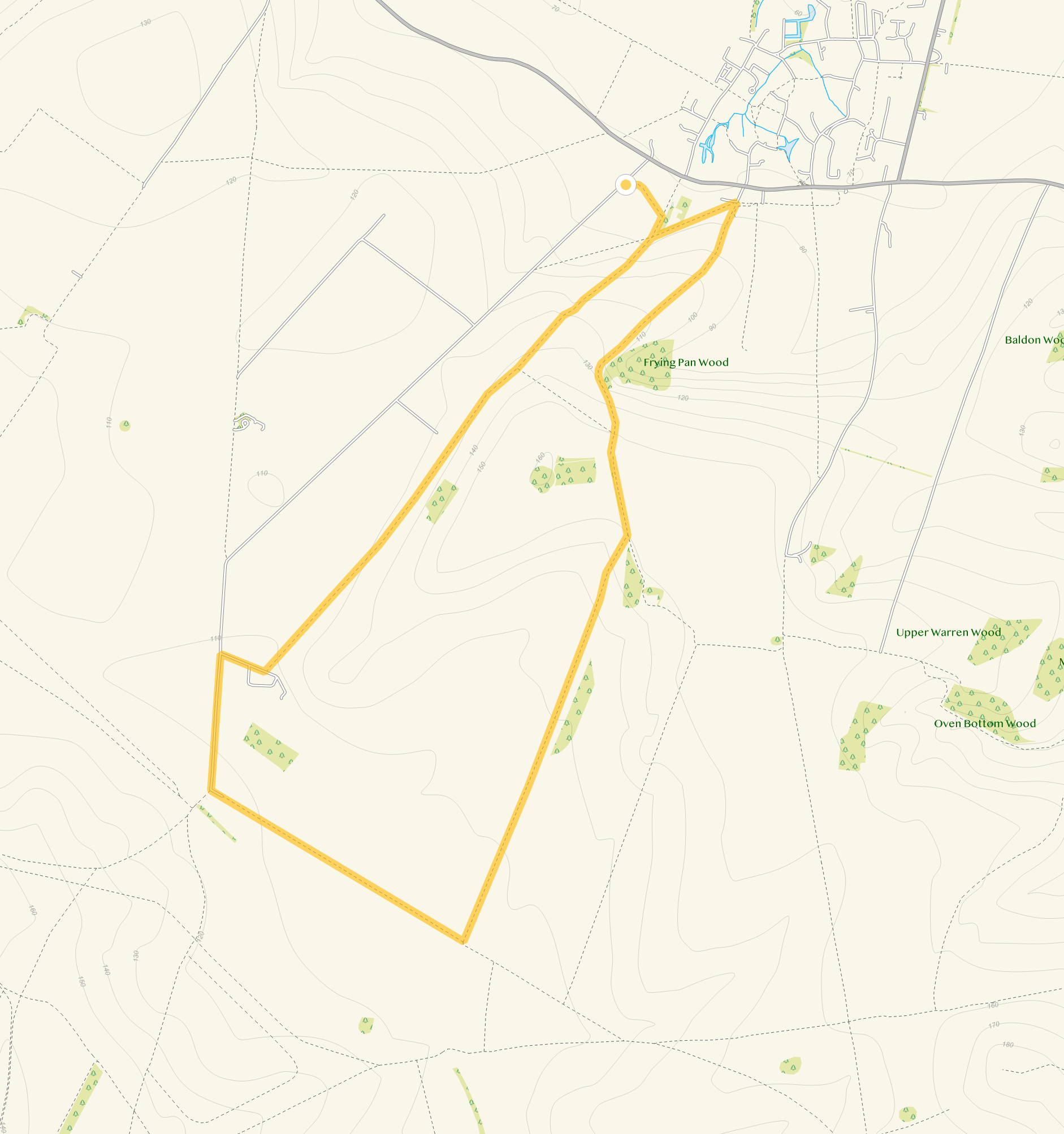 Route map for Blewbury Walk 1, a 4.75 mile circular walk in Oxfordshire