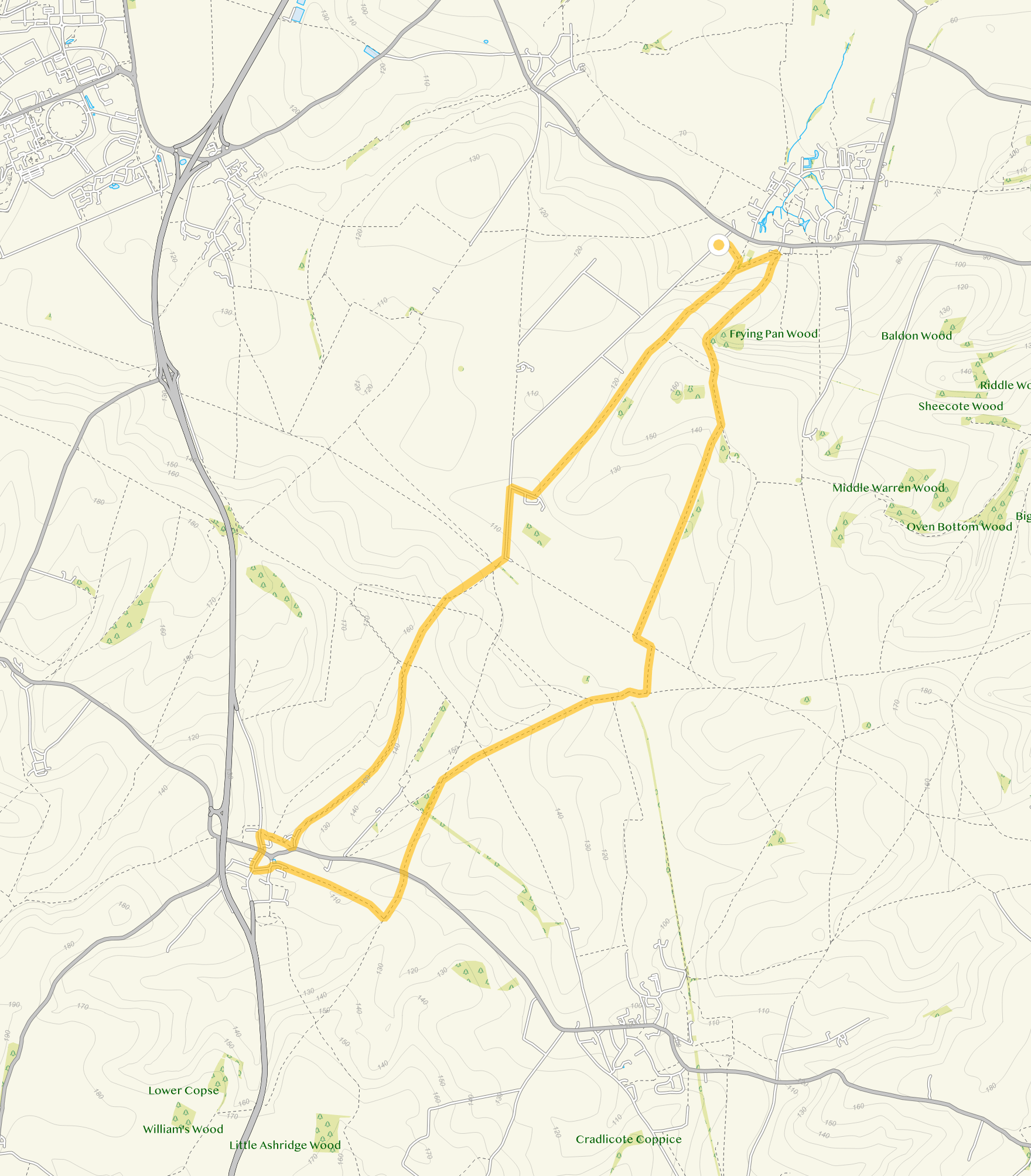 Route map for Blewbury Walk 3, an 8.75 mile circular walk in Oxfordshire