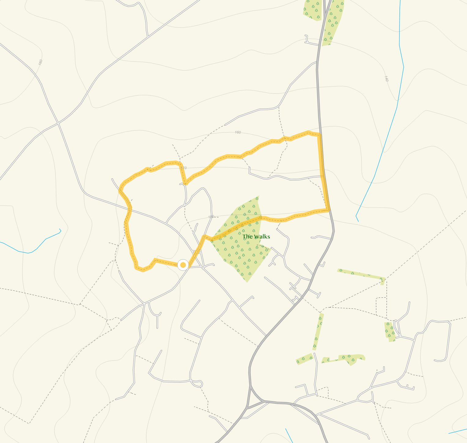 Route map for Brill Walk 1, a 1 mile circular walk in Oxfordshire