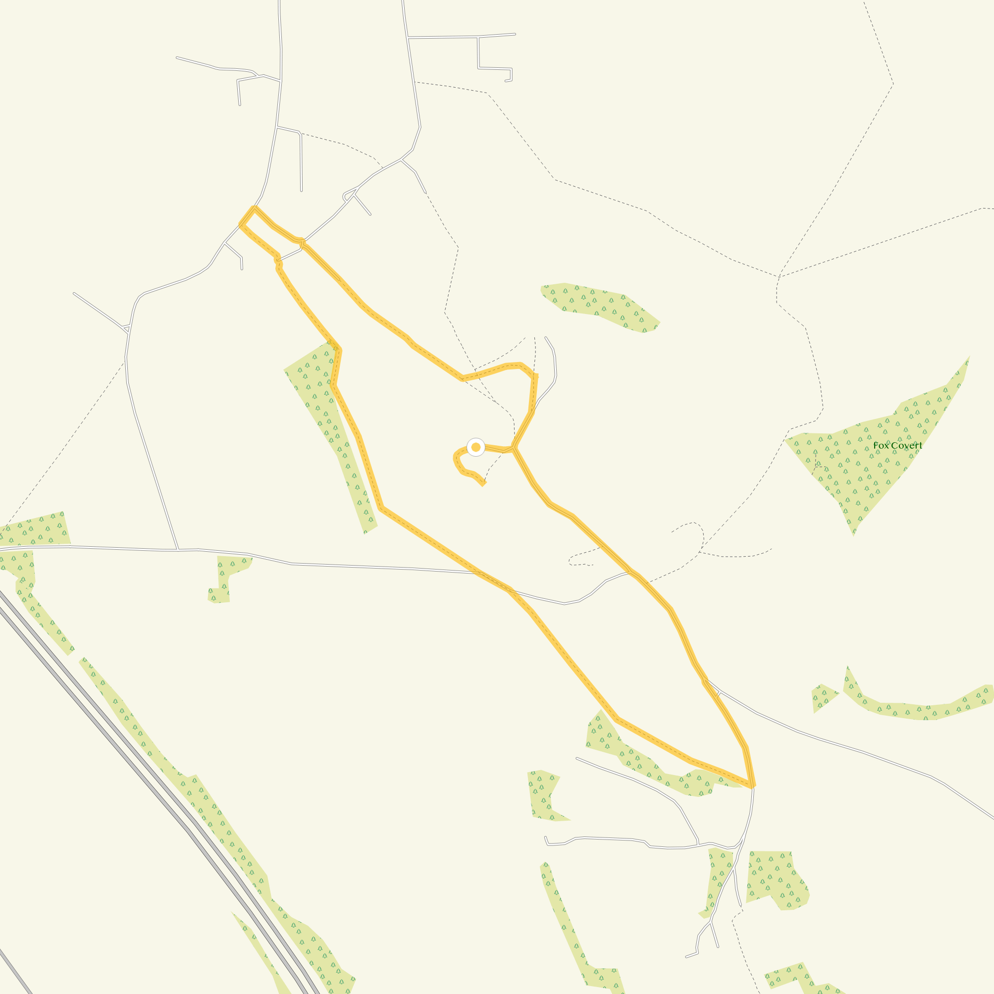 Route map for Burton Dasset Hills Walk 1, a 1.75 mile circular walk in Oxfordshire