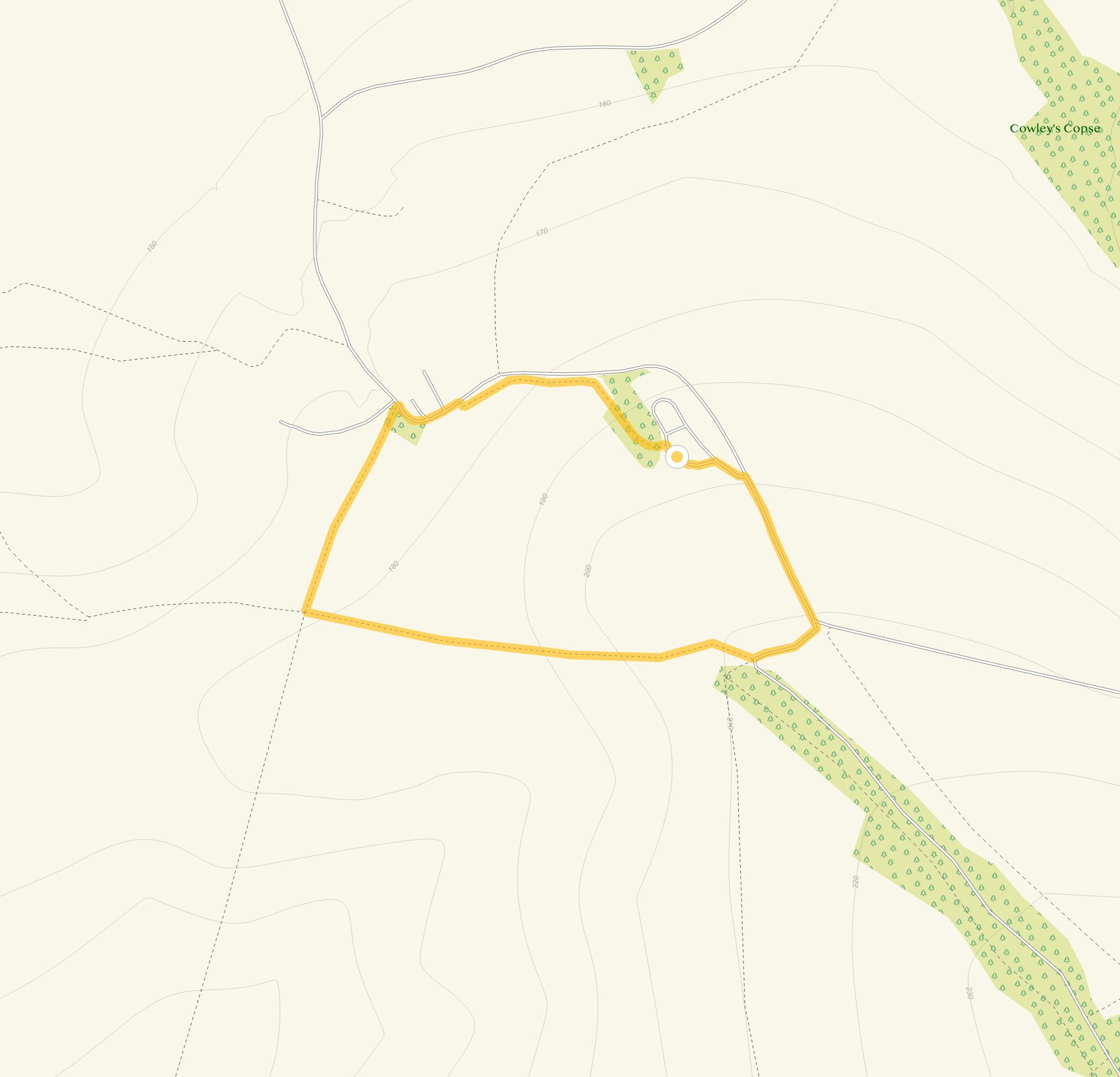 Route map for Chastleton House Walk 1, a 1 mile circular walk in Oxfordshire