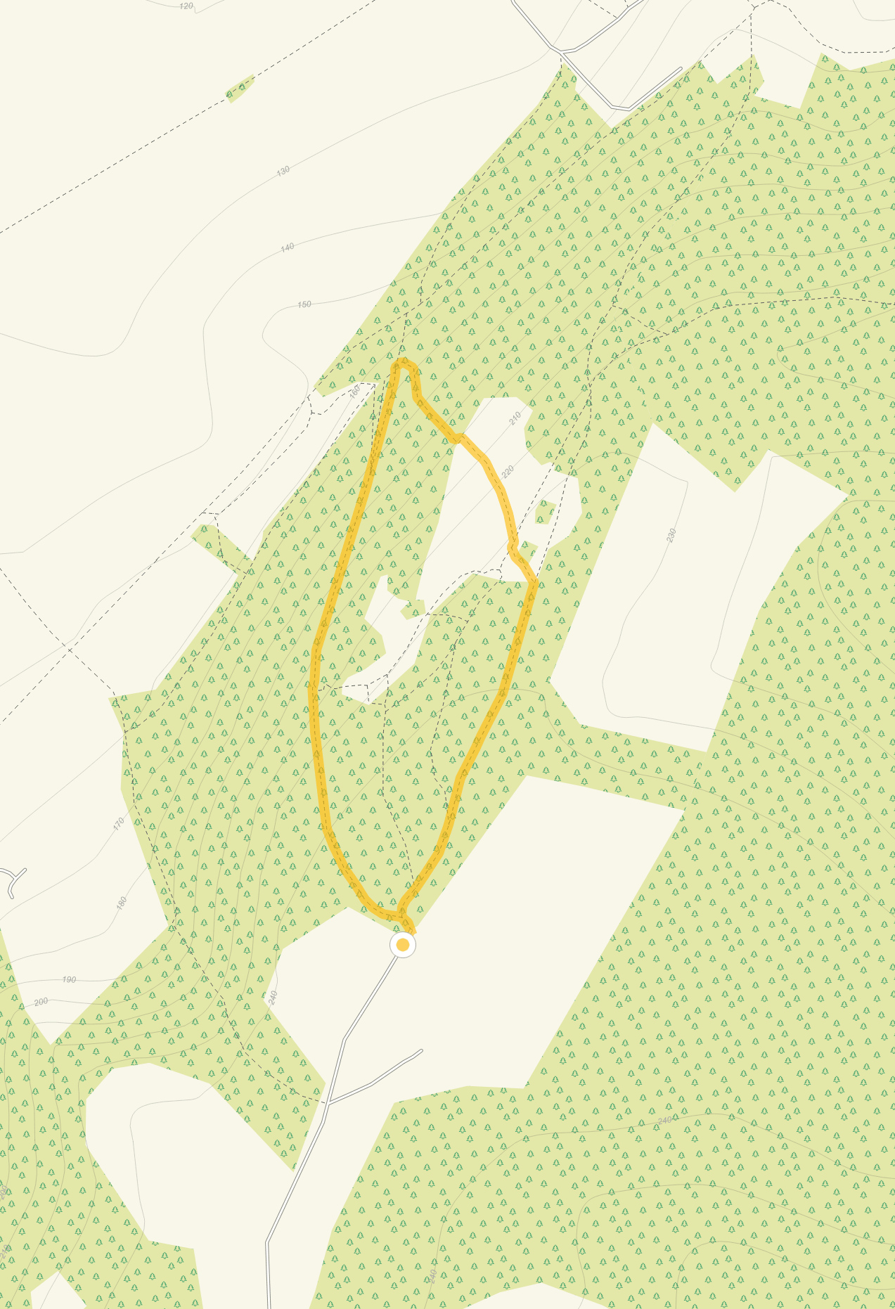 Route map for Chinnor Walk 1, a 1 mile circular walk in Oxfordshire