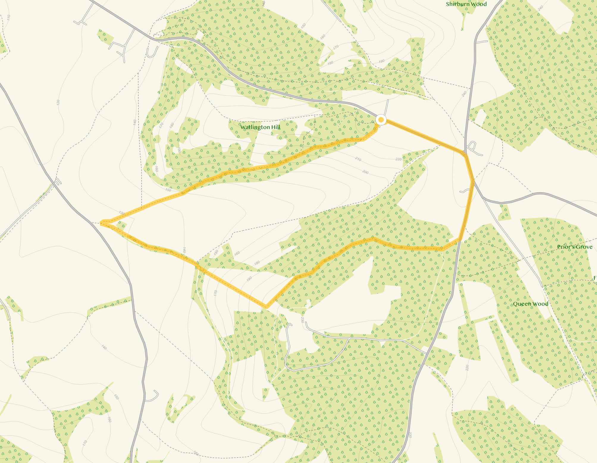 Route map for Christmas Common Walks, a 2.75 mile circular walk in Oxfordshire