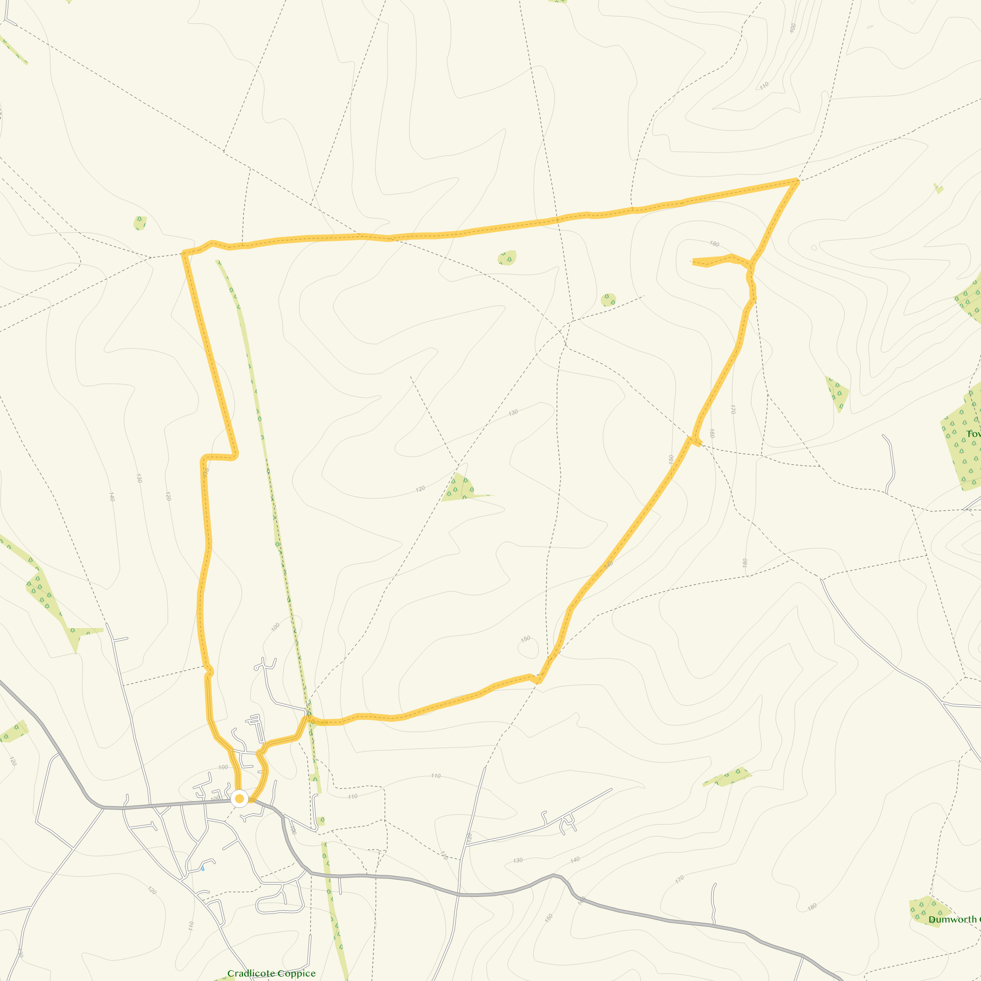 Route map for Compton Walk 2, a 6.5 mile circular walk in Oxfordshire