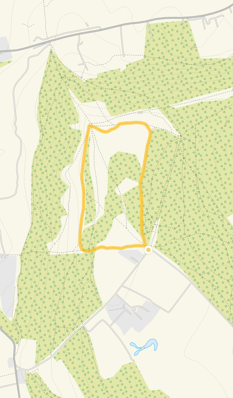 Route map for Coombe Hill Walk 1, a 1 mile circular walk in Oxfordshire