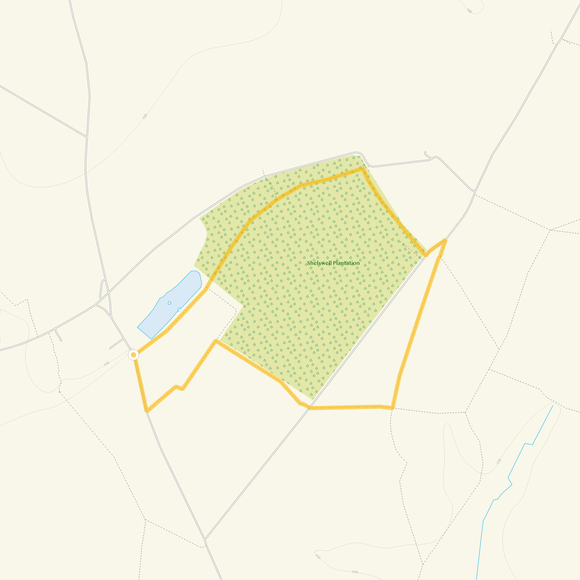 Route map for Cottisford Walk 1, a 2.25 mile circular walk in Oxfordshire