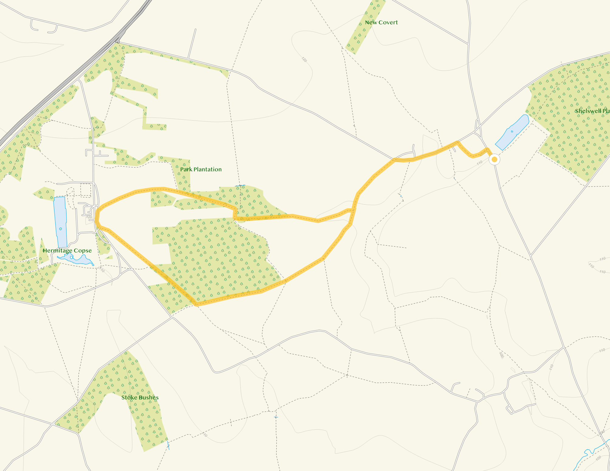 Route map for Cottisford Walk 2, a 4.25 mile circular walk in Oxfordshire