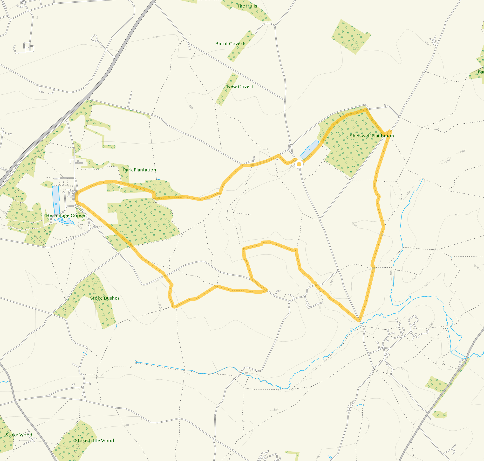 Route map for Cottisford Walk 3, an 8 mile circular walk in Oxfordshire