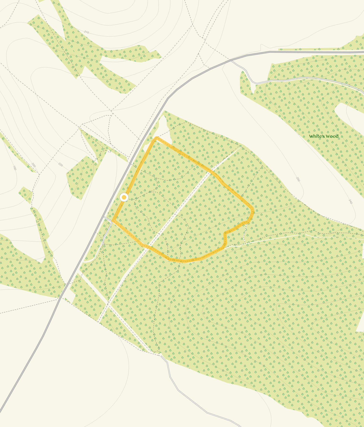 Route map for Cowleaze Wood Walk 1, a 0.75 mile circular walk in Oxfordshire