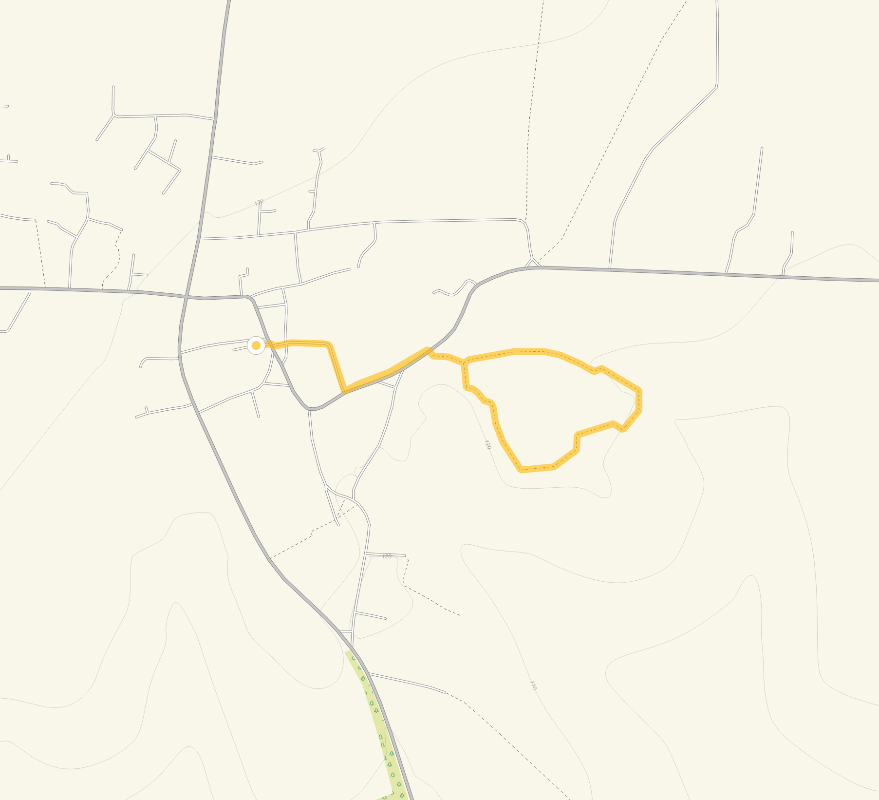 Route map for Deddington Walk 1, a 1 mile circular walk in Oxfordshire