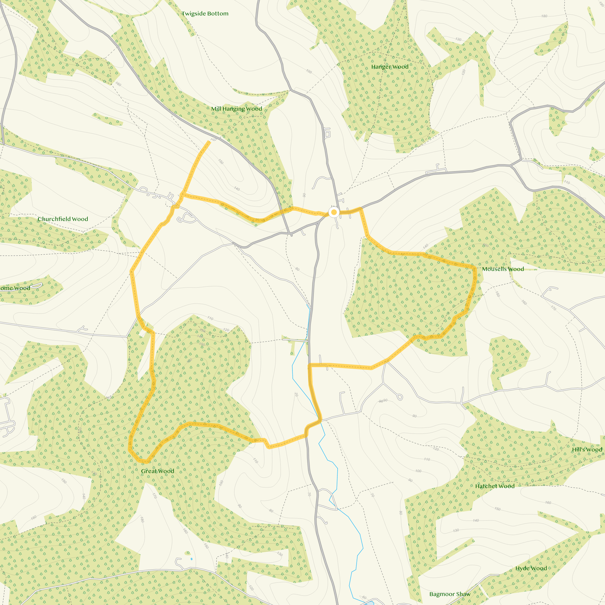 Route map for Fingest Walk 1, a 4 mile circular walk in Oxfordshire
