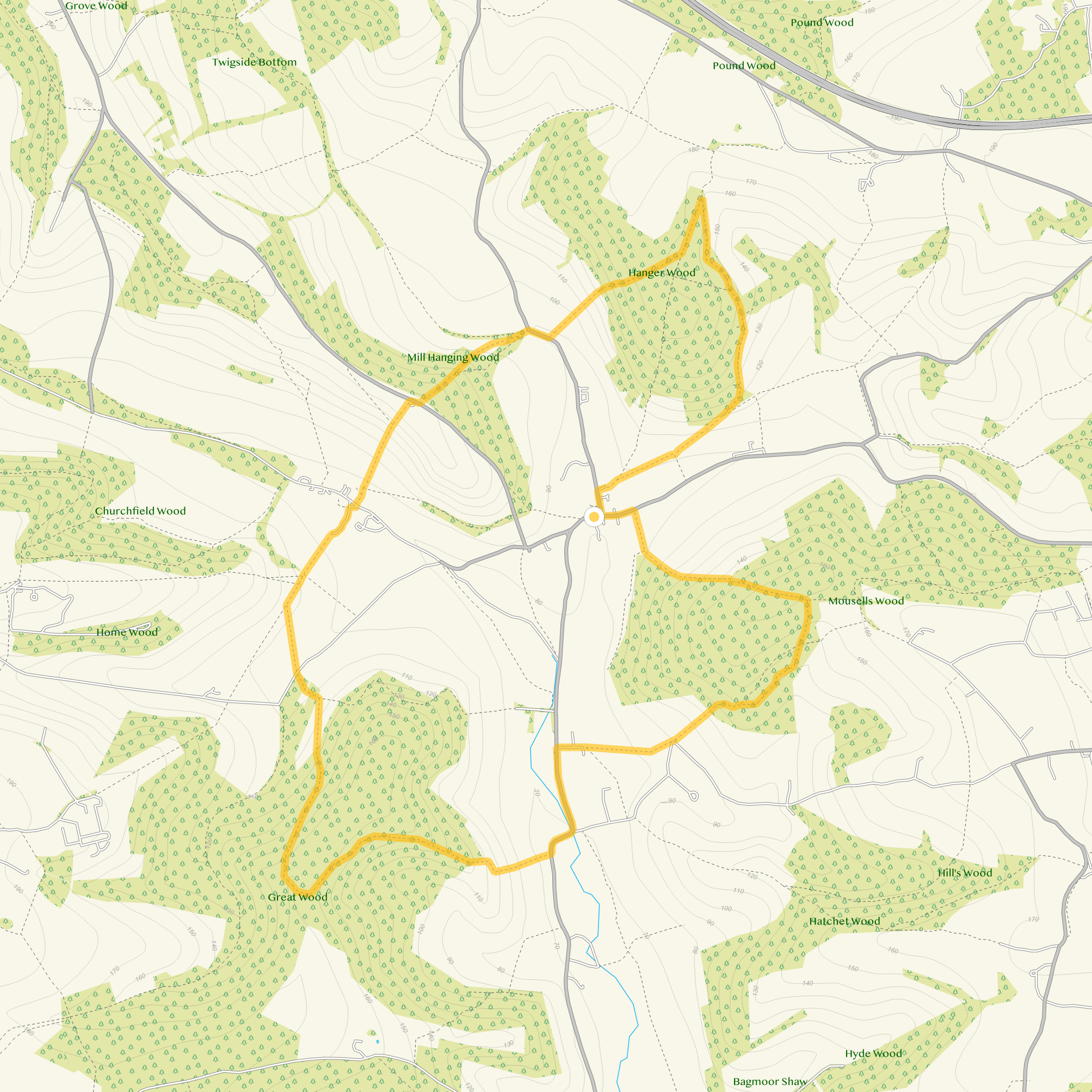 Route map for Fingest Walk 2, a 5.75 mile circular walk in Oxfordshire