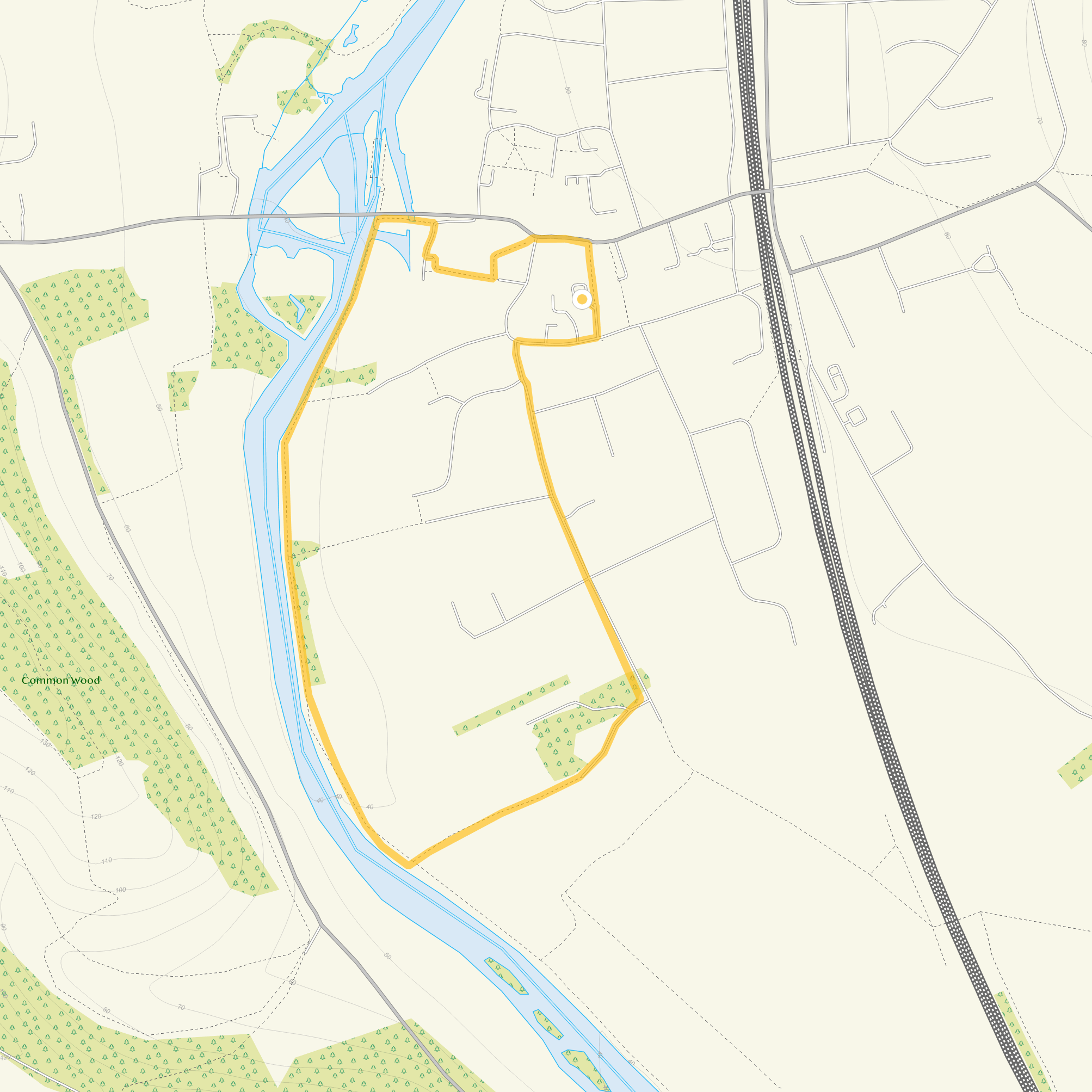 Route map for Goring Walk 1, a 1.5 mile circular walk in Oxfordshire