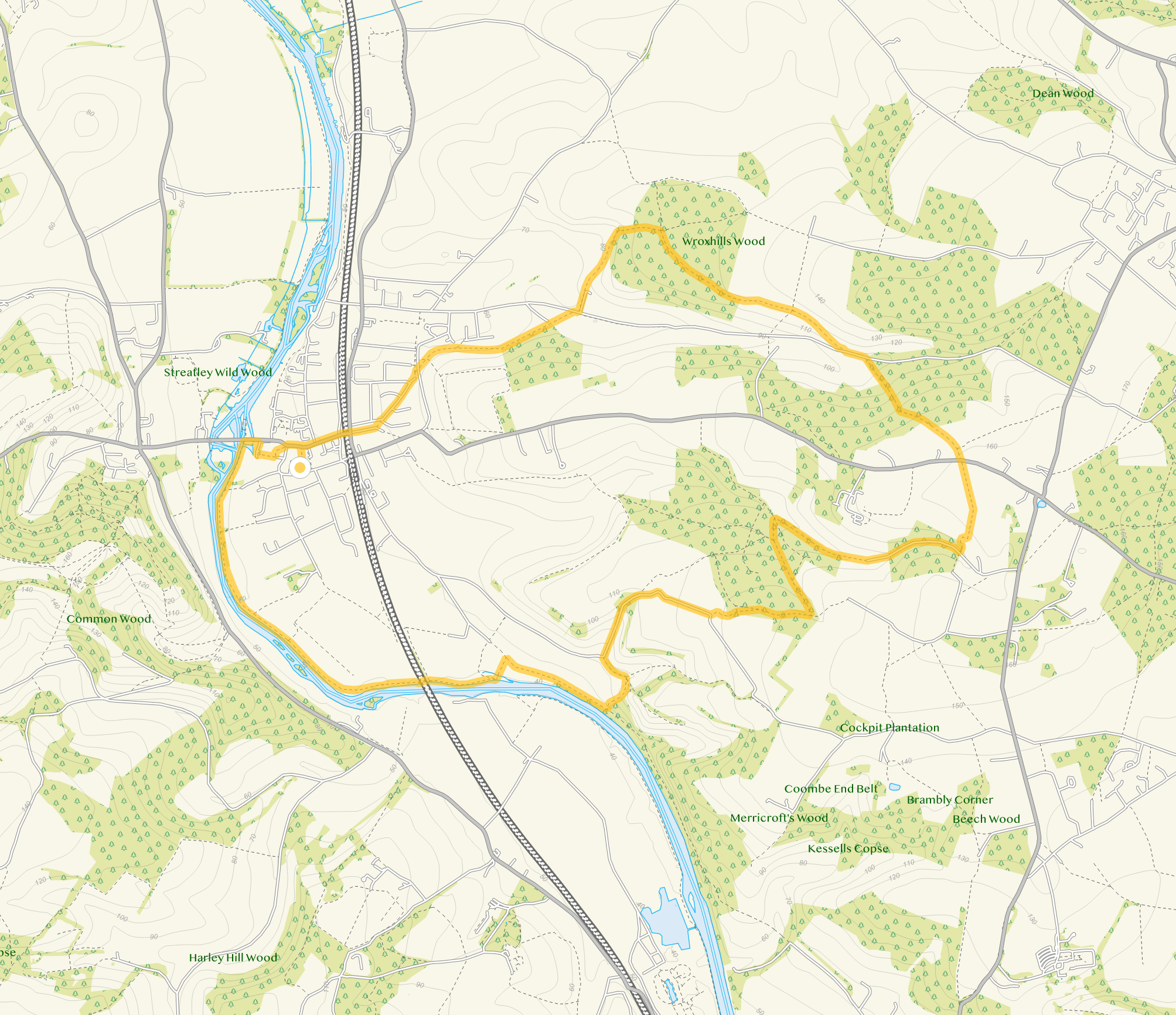 Route map for Goring Walk 5, a 7.5 mile circular walk in Oxfordshire