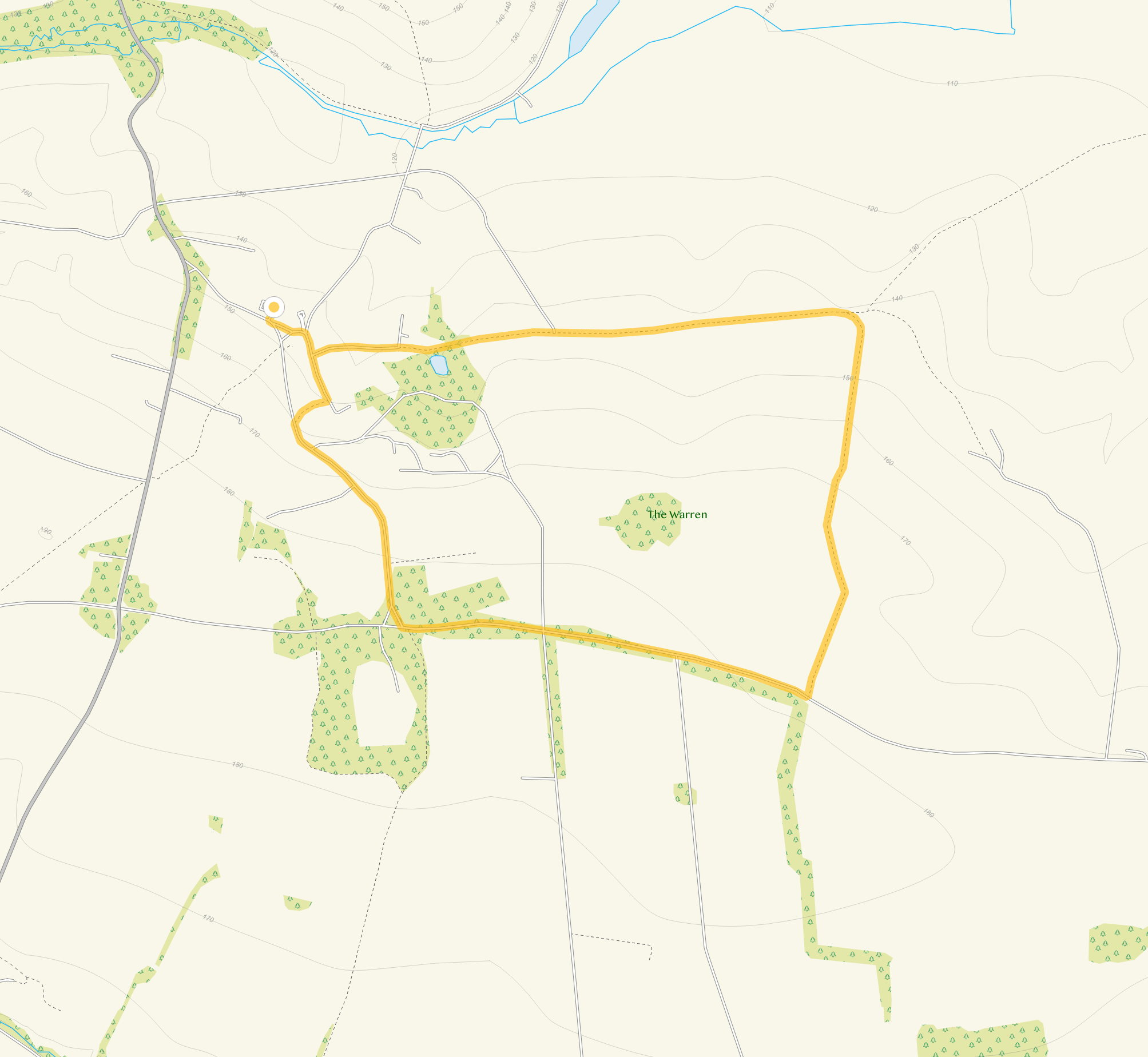 Route map for Great Tew Walk 1, a 2.5 mile circular walk in Oxfordshire