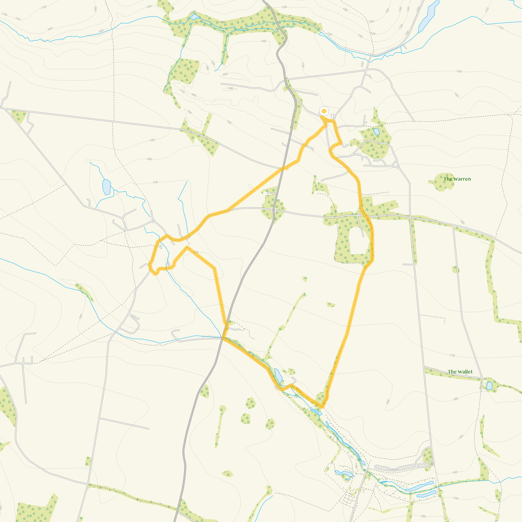 Route map for Great Tew Walk 2, a 3.75 mile circular walk in Oxfordshire