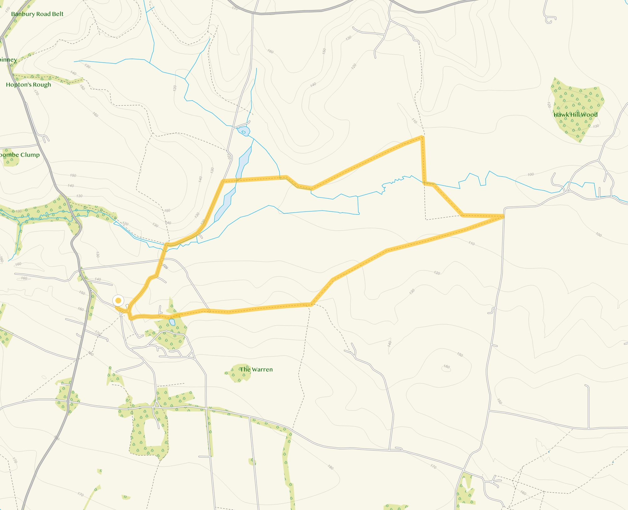 Route map for Great Tew Walk 3, a 4 mile circular walk in Oxfordshire