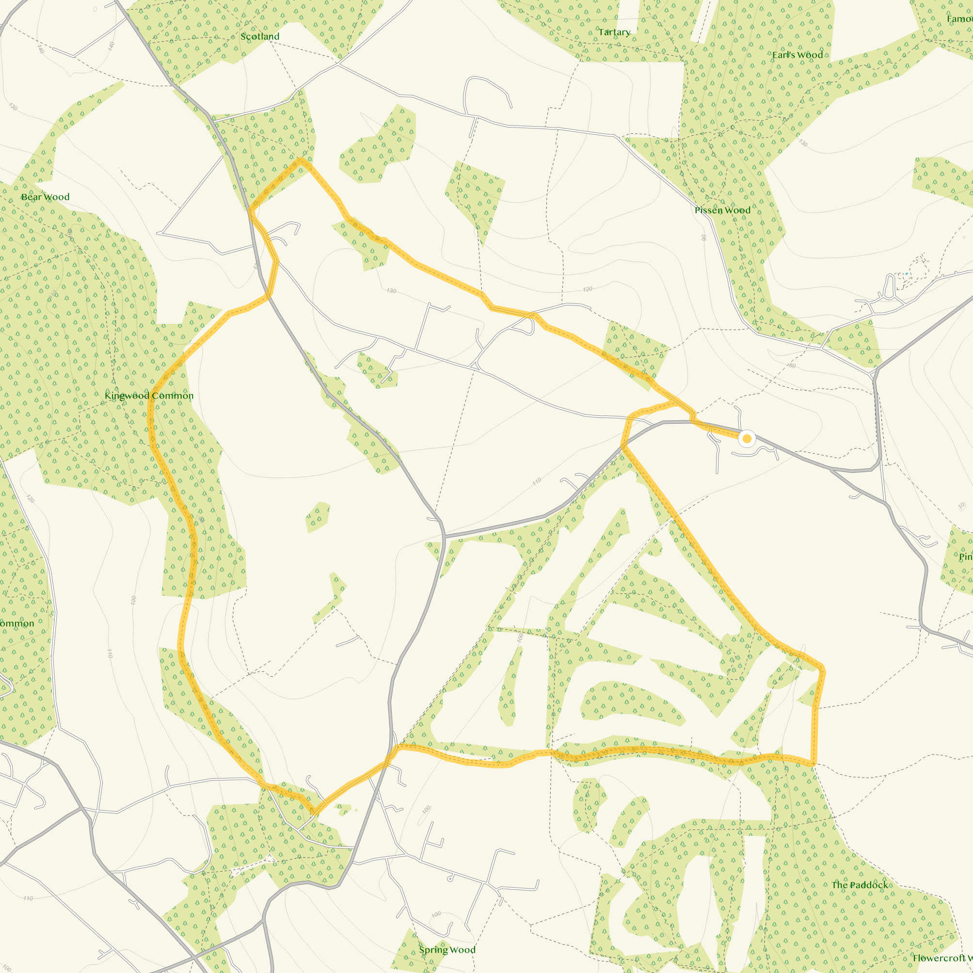 Route map for Greys Green Walk 2, a 4.75 mile circular walk in Oxfordshire